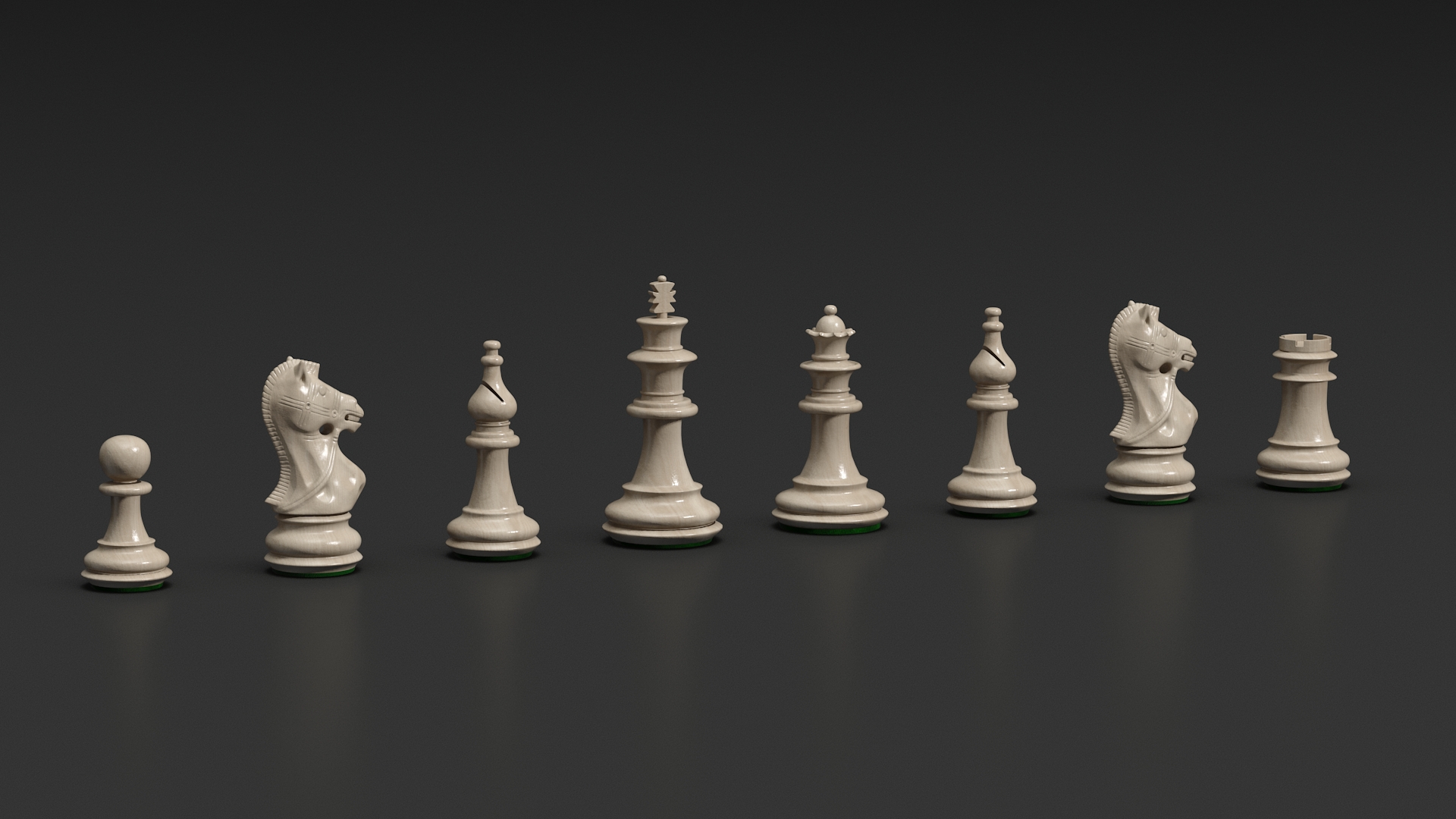 3D Vertical Wall Chess Dark Wood Set model