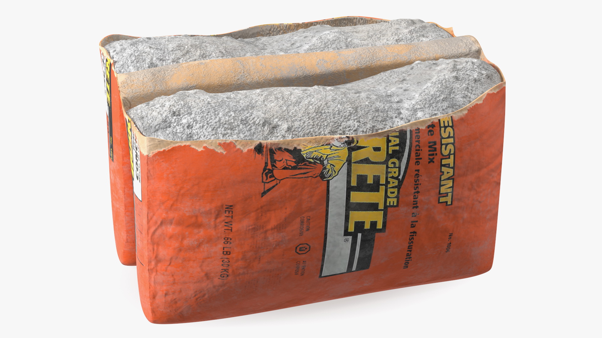 Unpacked Cement Quikrete 66 Lb Orange 3D