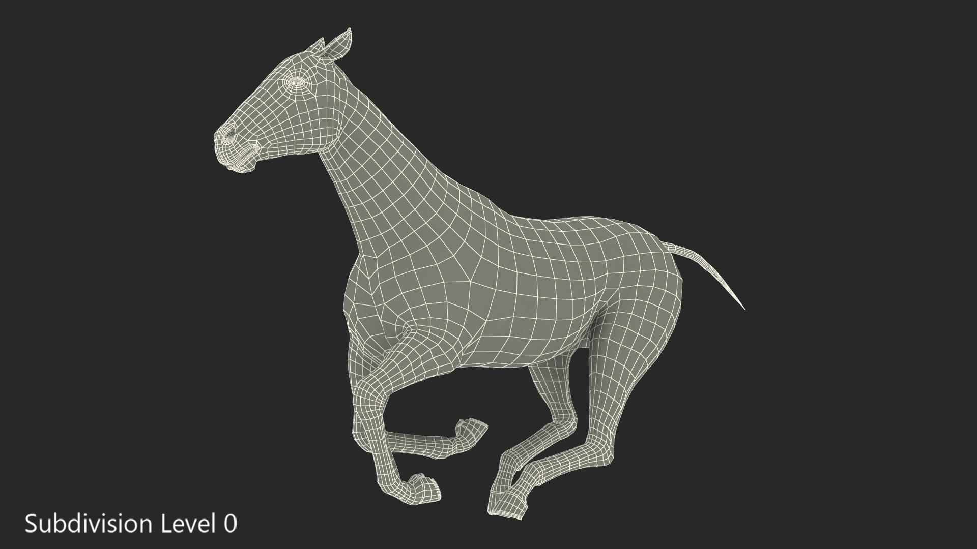 3D Gallop Pose Horse Fur