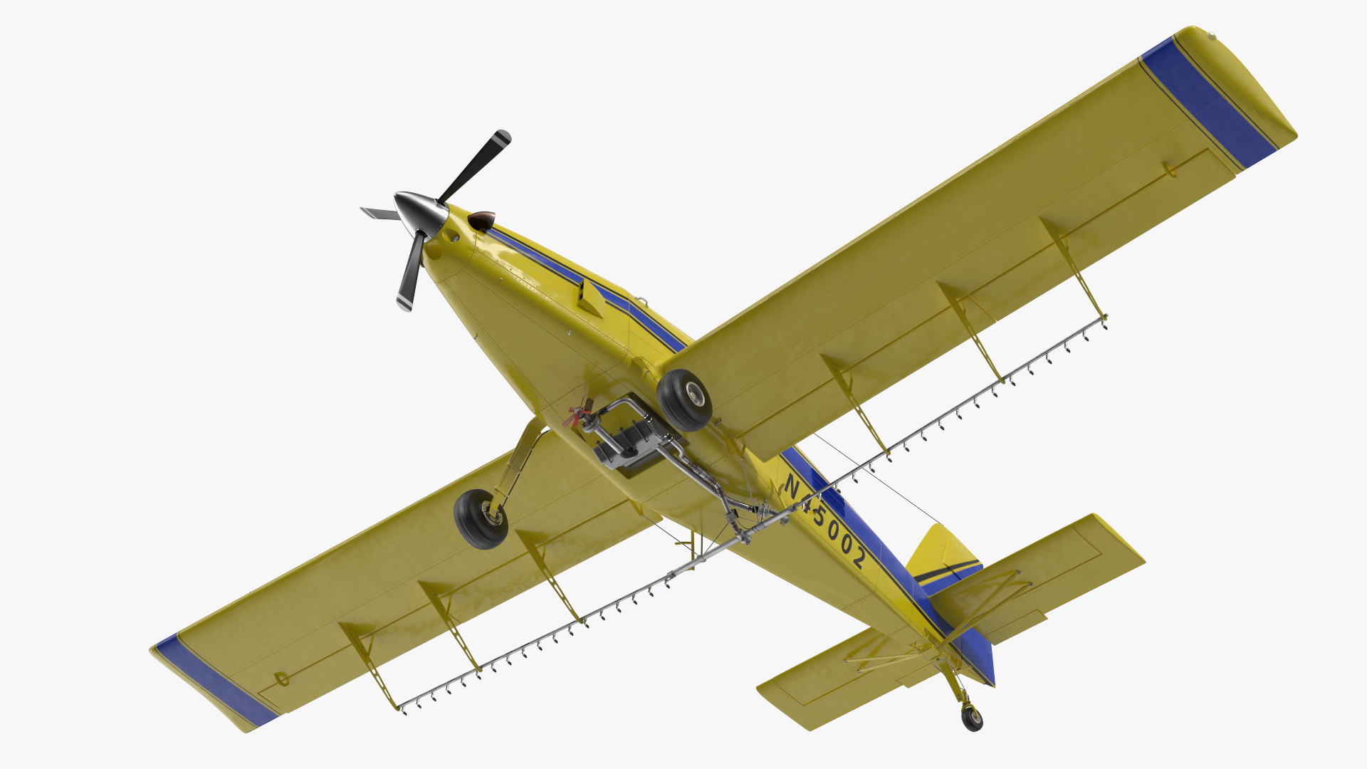 Agricultural Plane Air Tractor AT 502B Yellow Rigged 3D