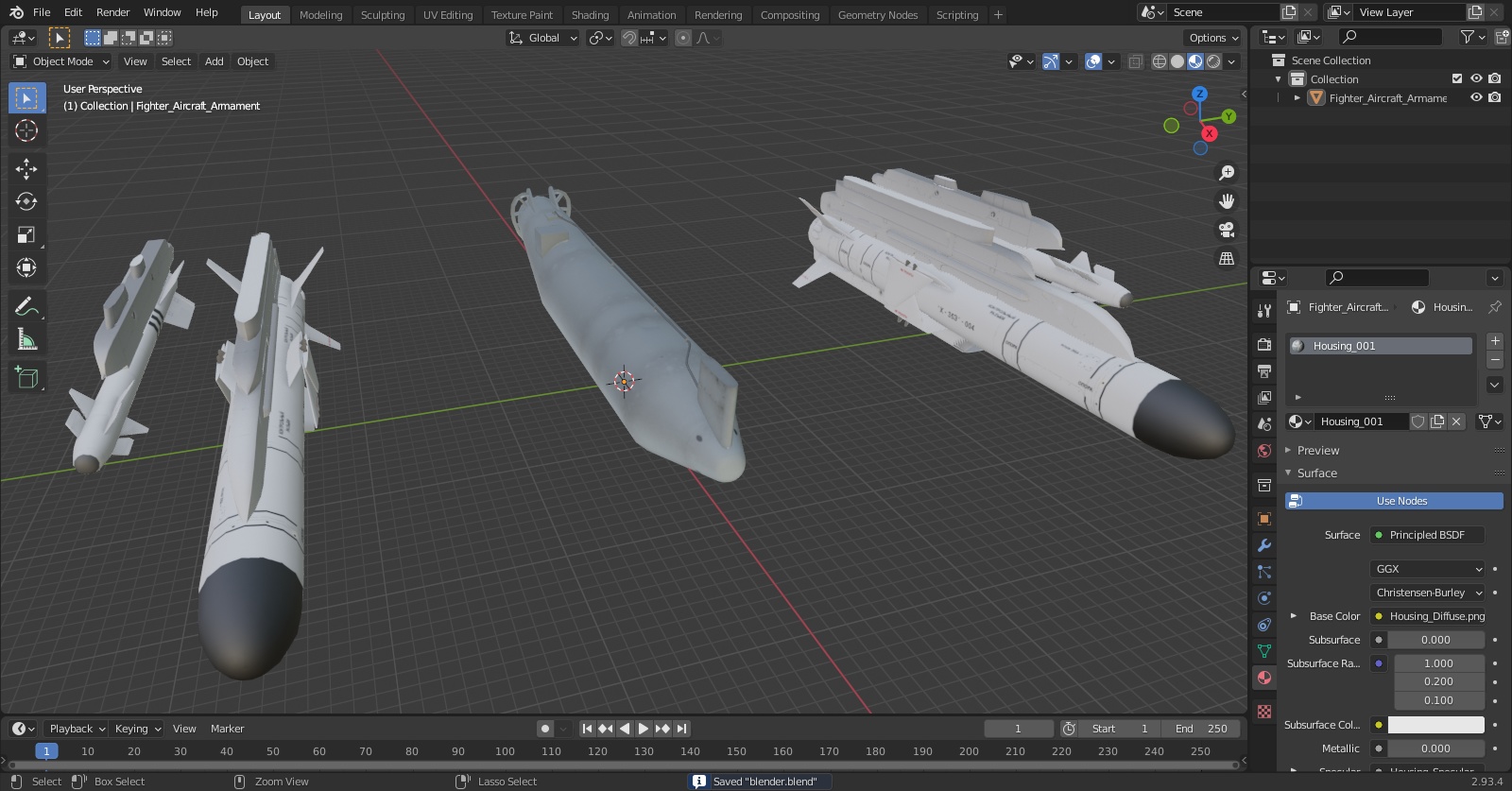 3D model Fighter Aircraft Armament