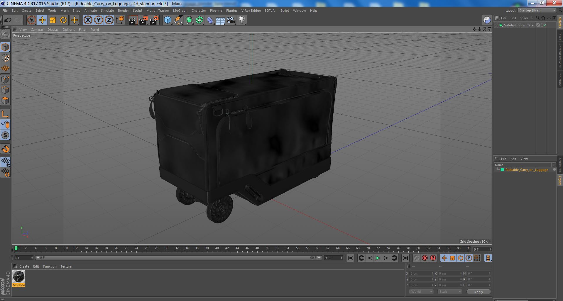 3D model Rideable Carry on Luggage