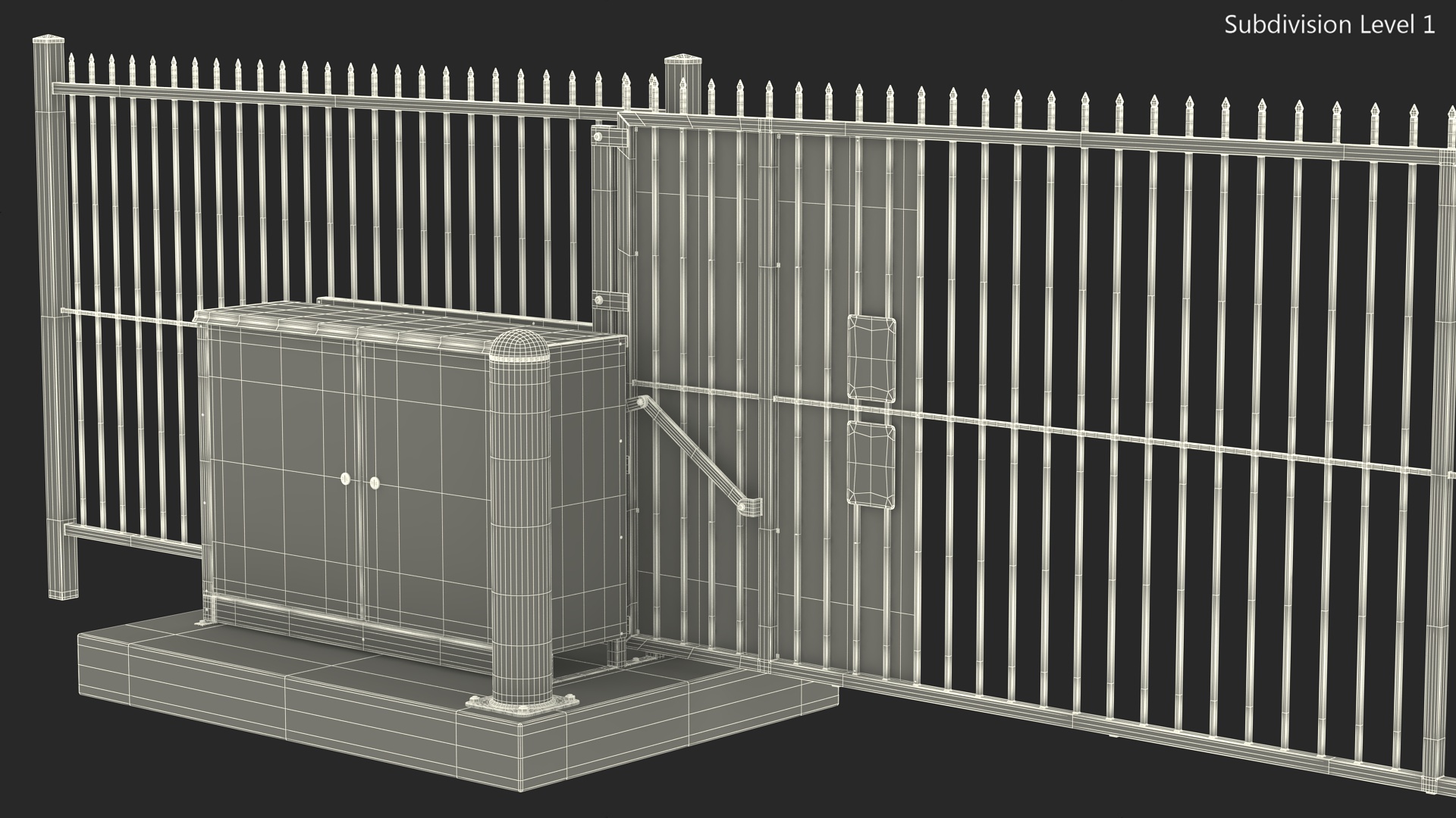 3D model Industrial Vertical Gate Black