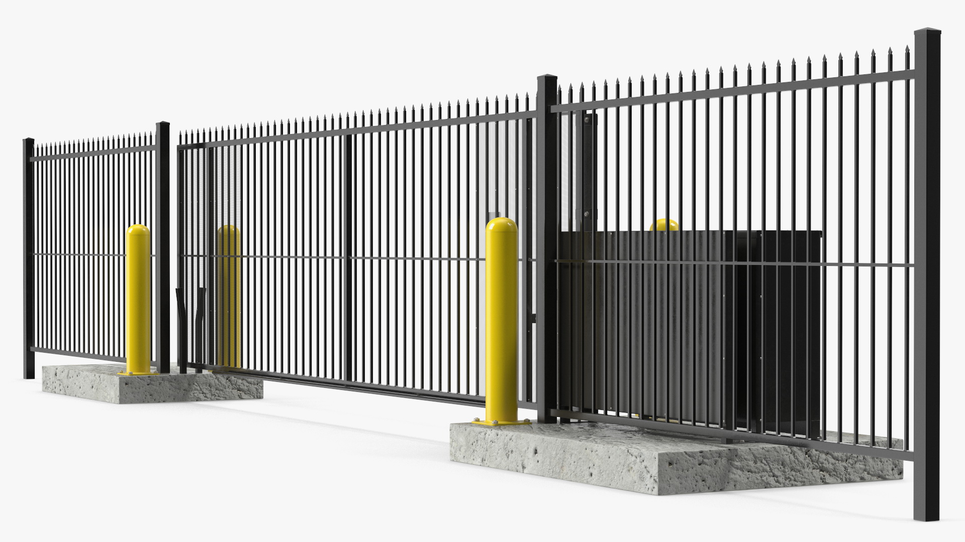 3D model Industrial Vertical Gate Black