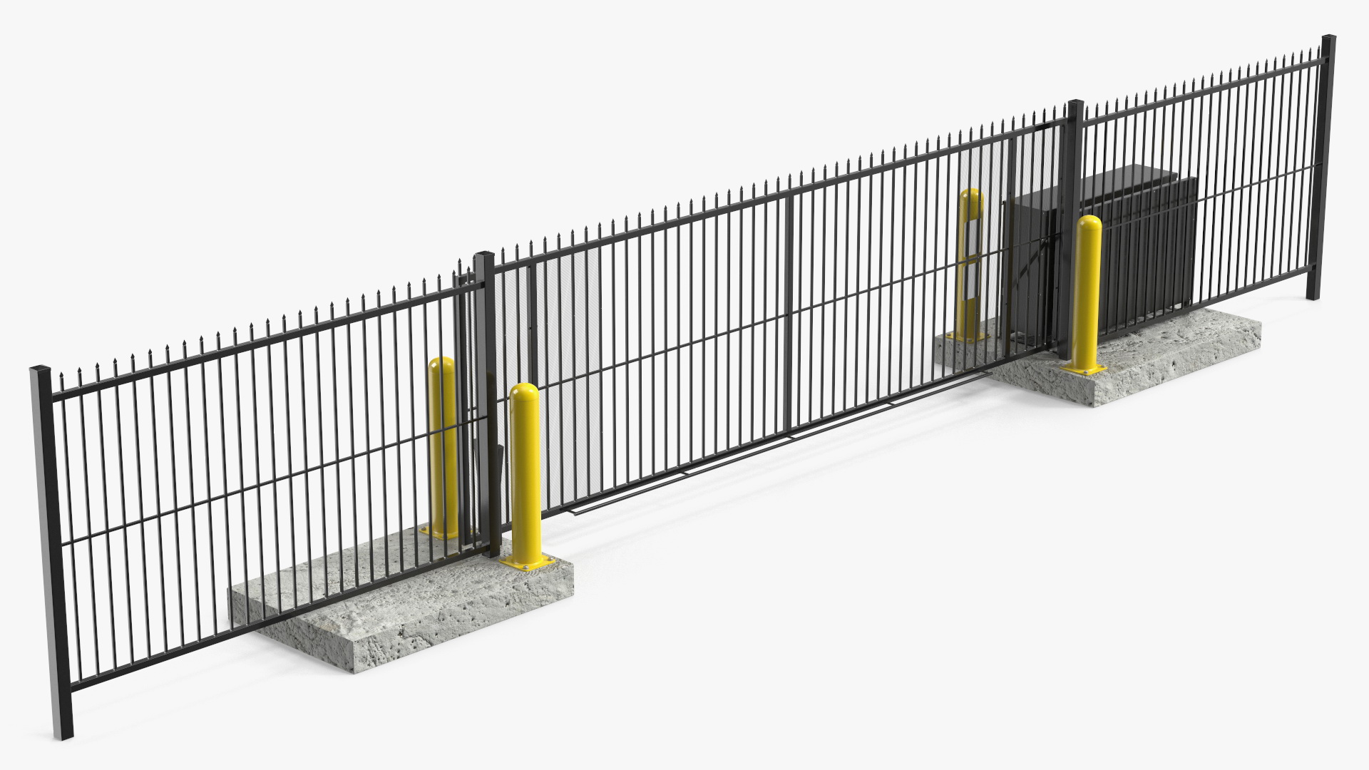 3D model Industrial Vertical Gate Black