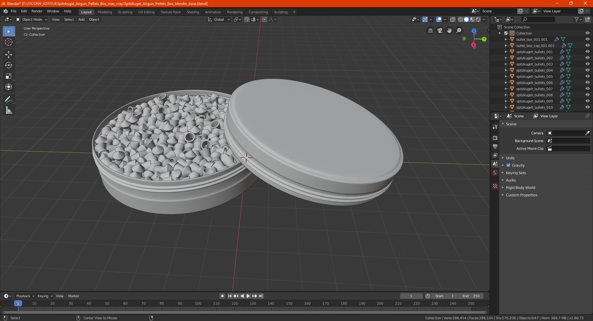 Spitzkugel Airgun Pellets Box 3D model