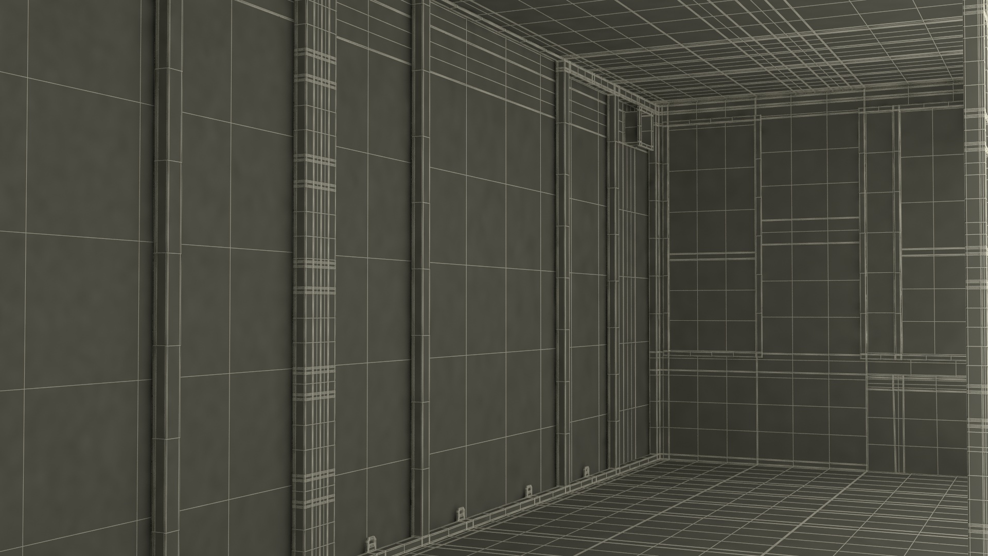 Container Data Center Simple Interior 3D