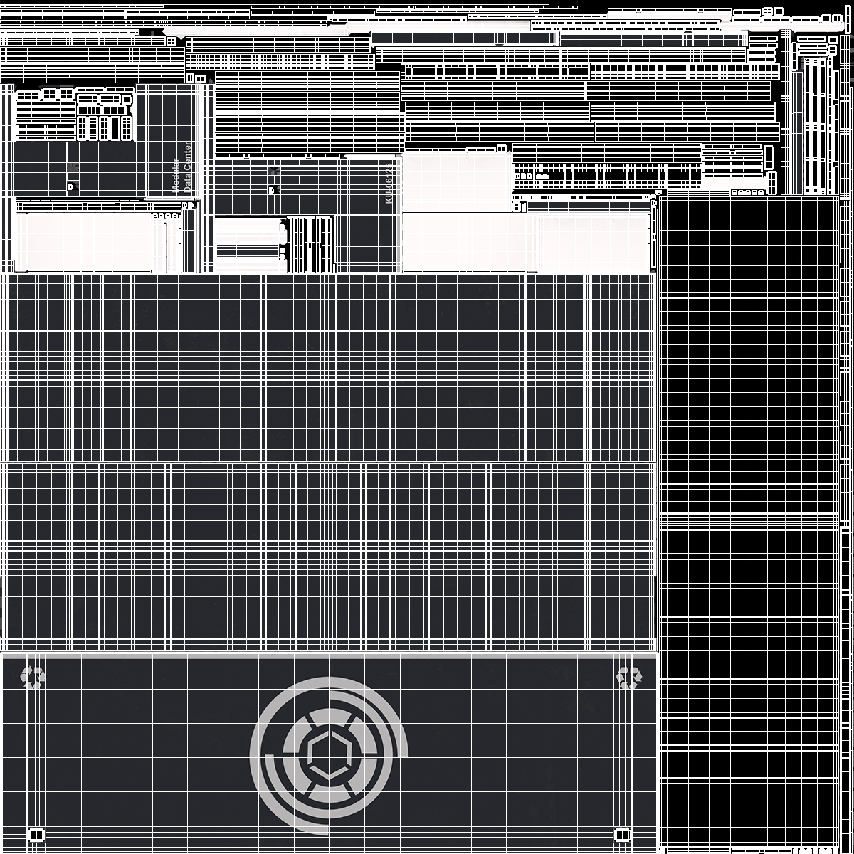 Container Data Center Simple Interior 3D