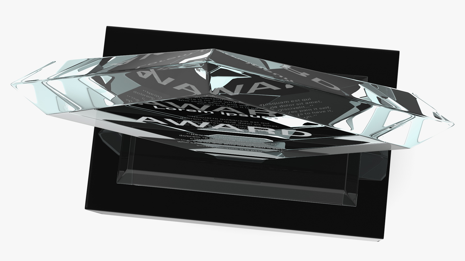 3D Rectangle Glass Award Trophy model