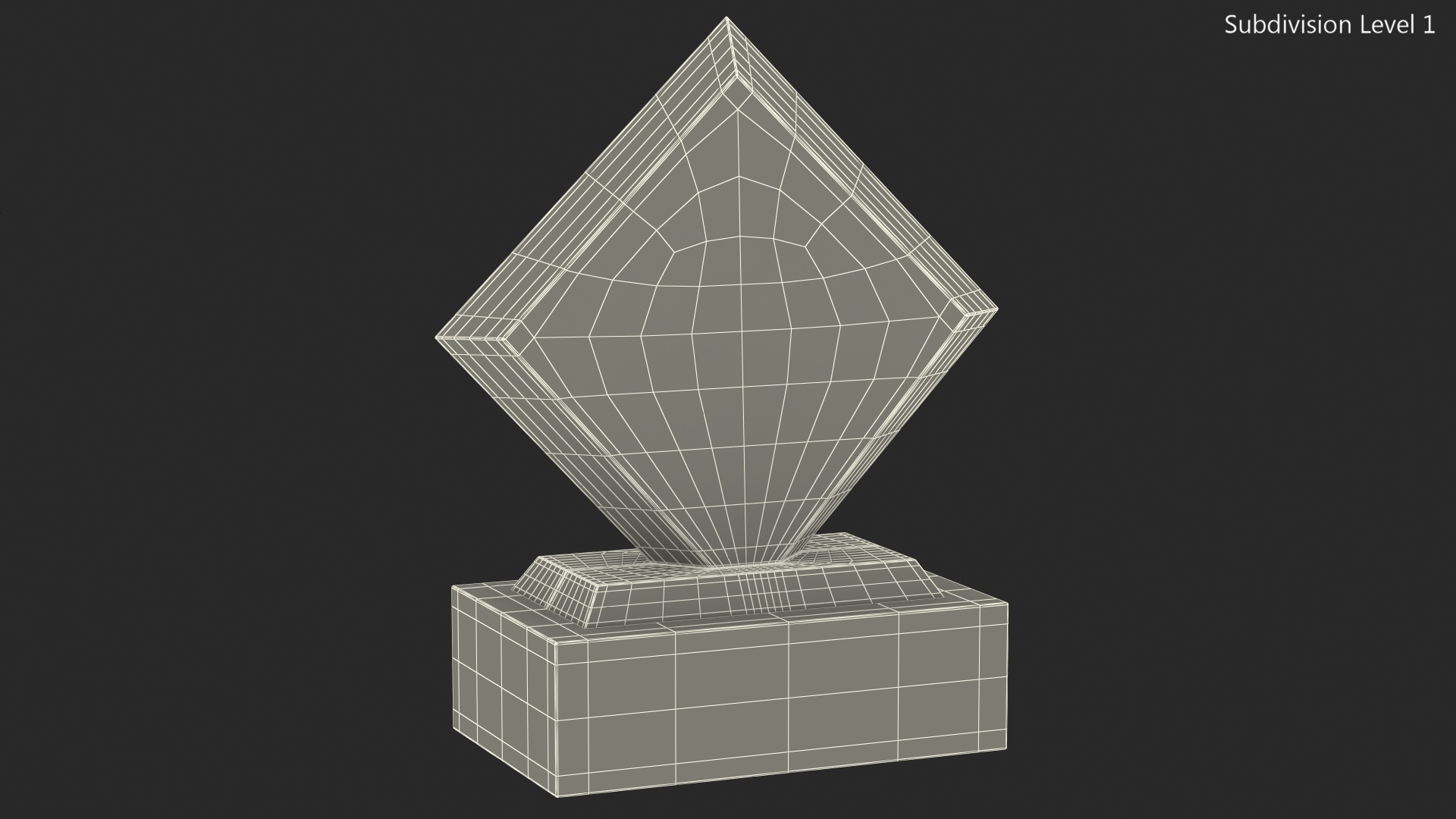 3D Rectangle Glass Award Trophy model