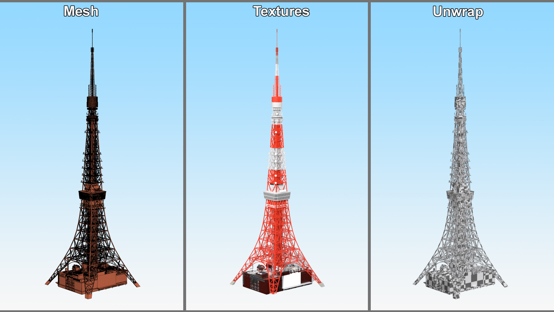 3D model Tokyo Tower Building