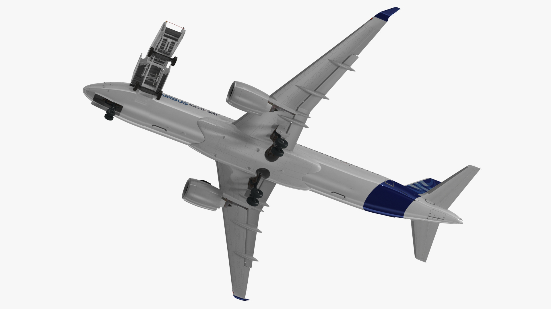 Airbus A220 with Passenger Steps 3D