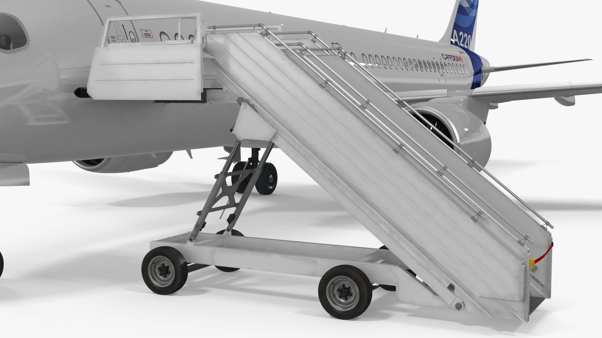 Airbus A220 with Passenger Steps 3D