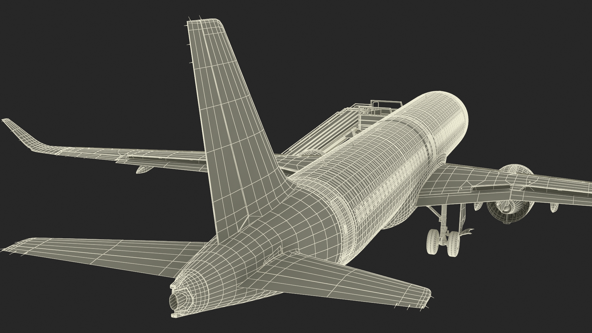 Airbus A220 with Passenger Steps 3D