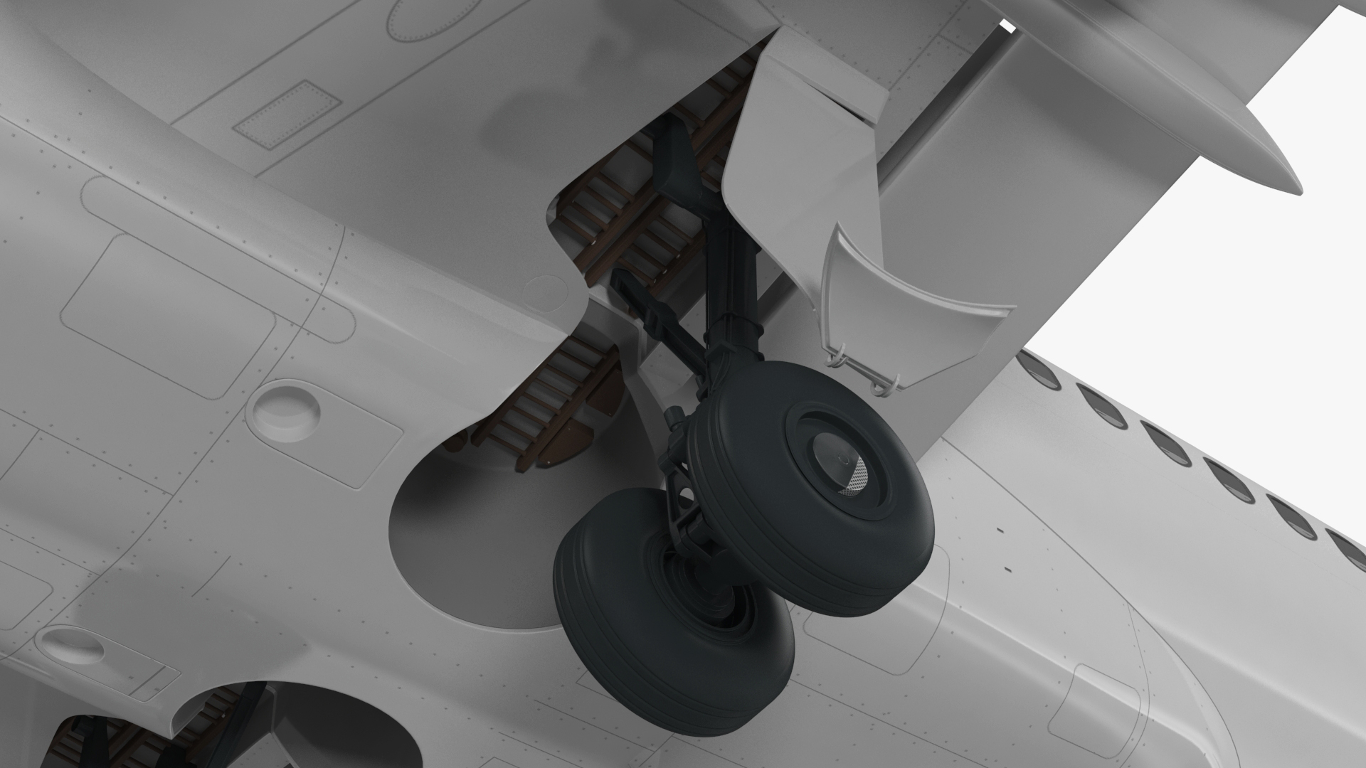 Airbus A220 with Passenger Steps 3D