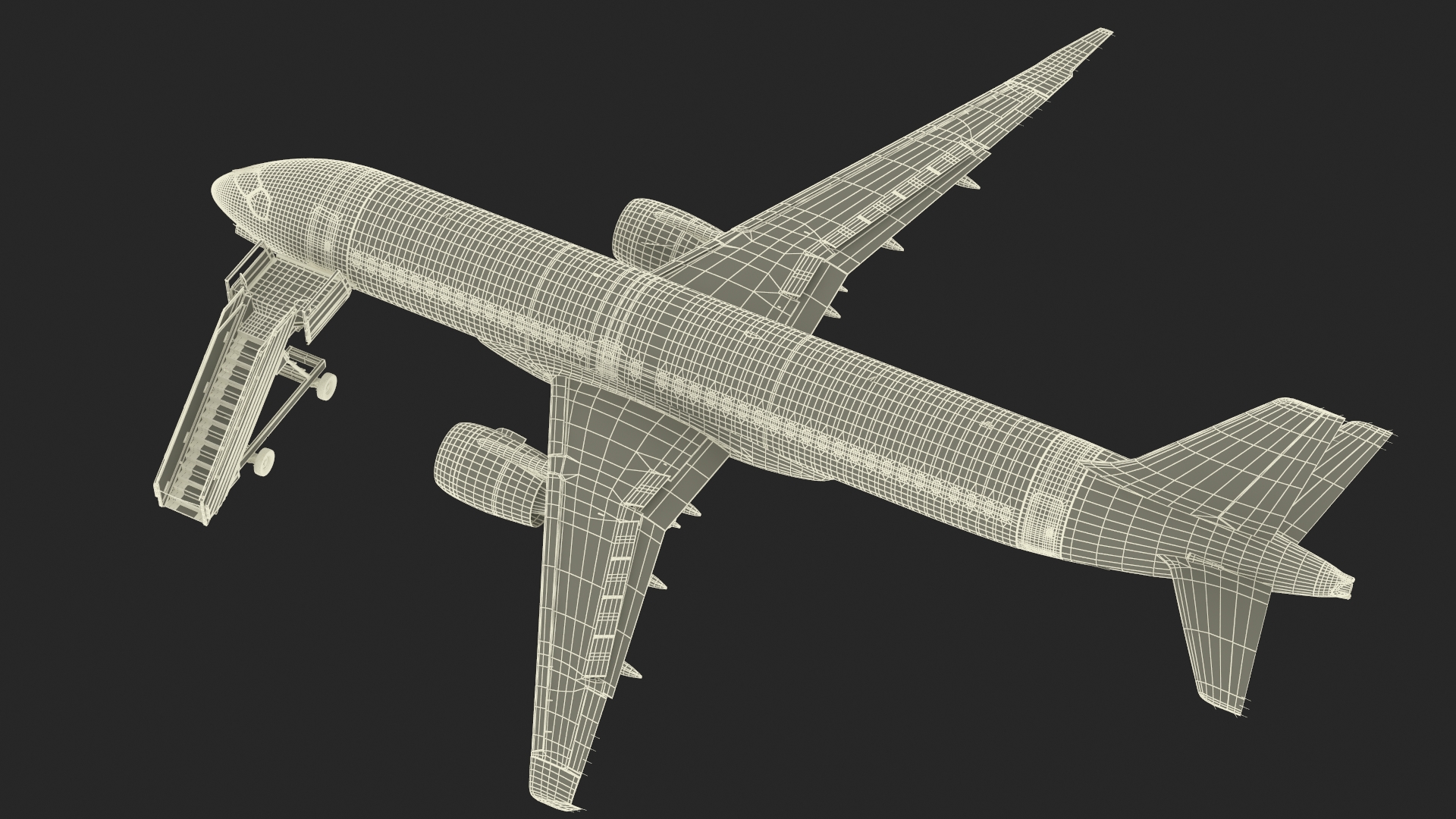 Airbus A220 with Passenger Steps 3D