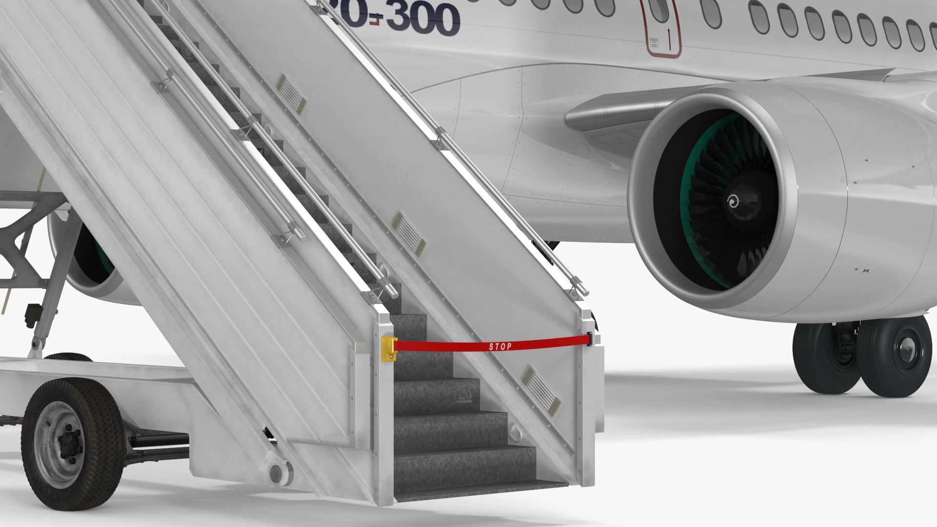 Airbus A220 with Passenger Steps 3D