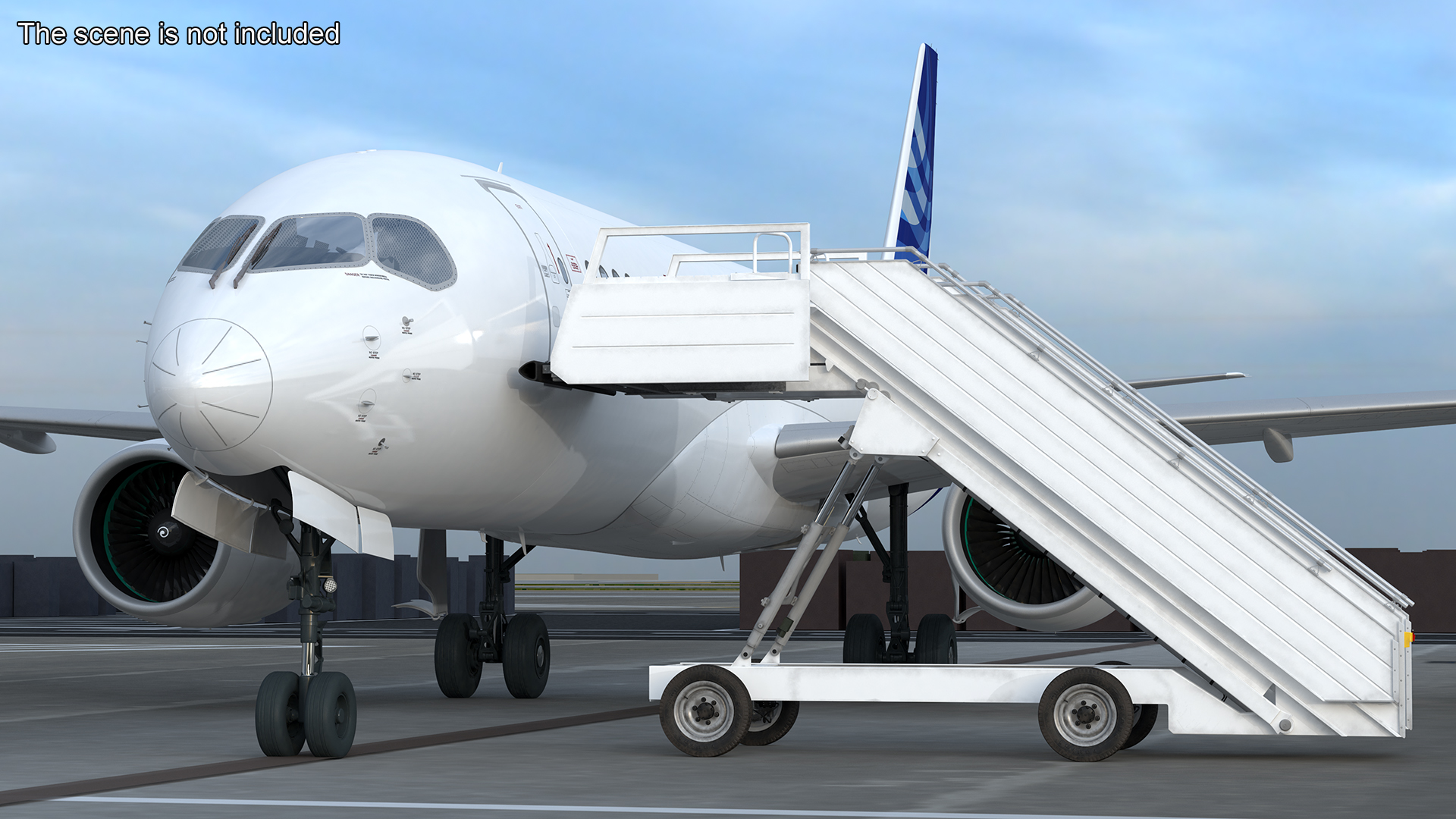 Airbus A220 with Passenger Steps 3D