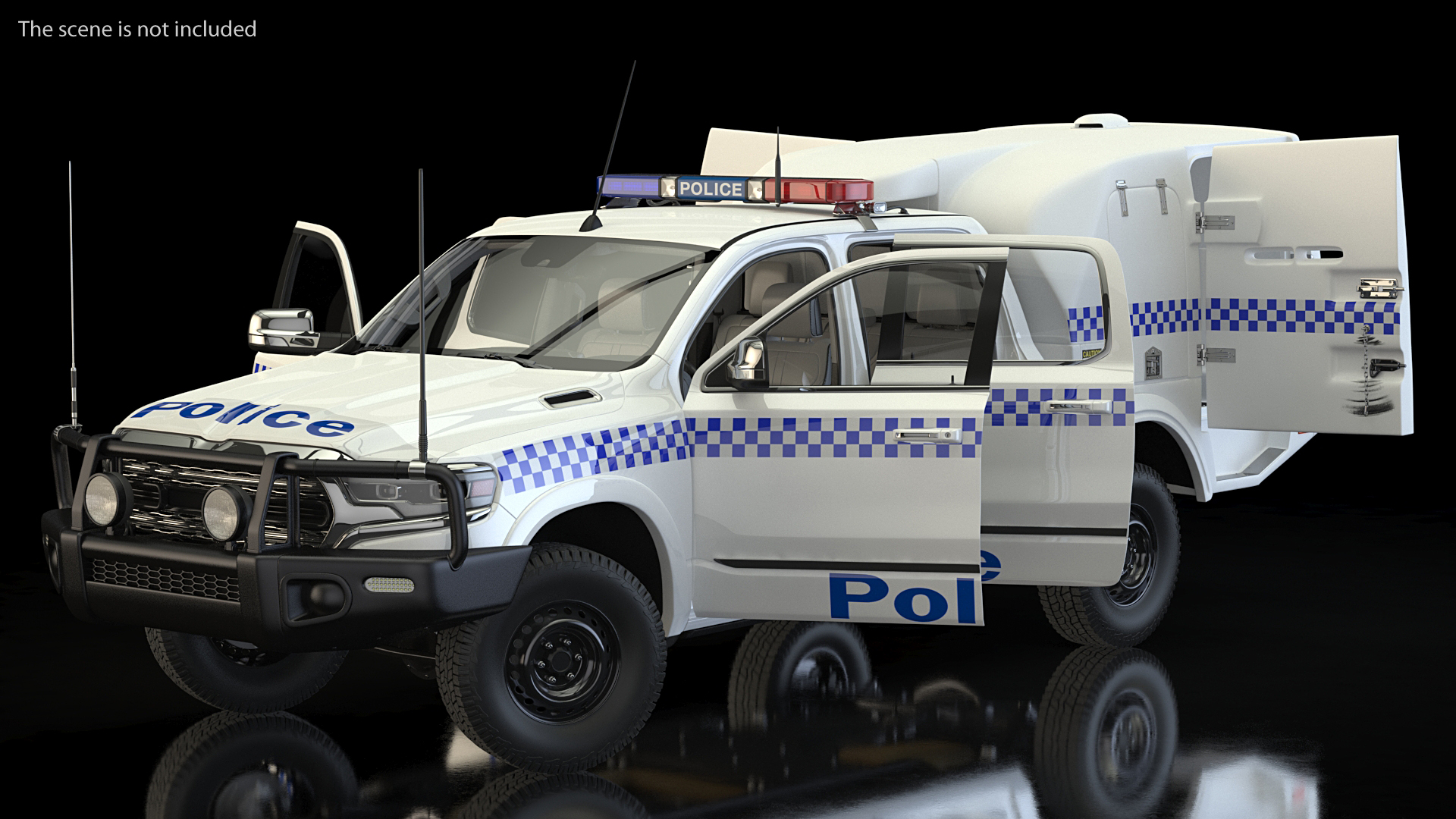 3D Police Prisoner Transport Truck Rigged model