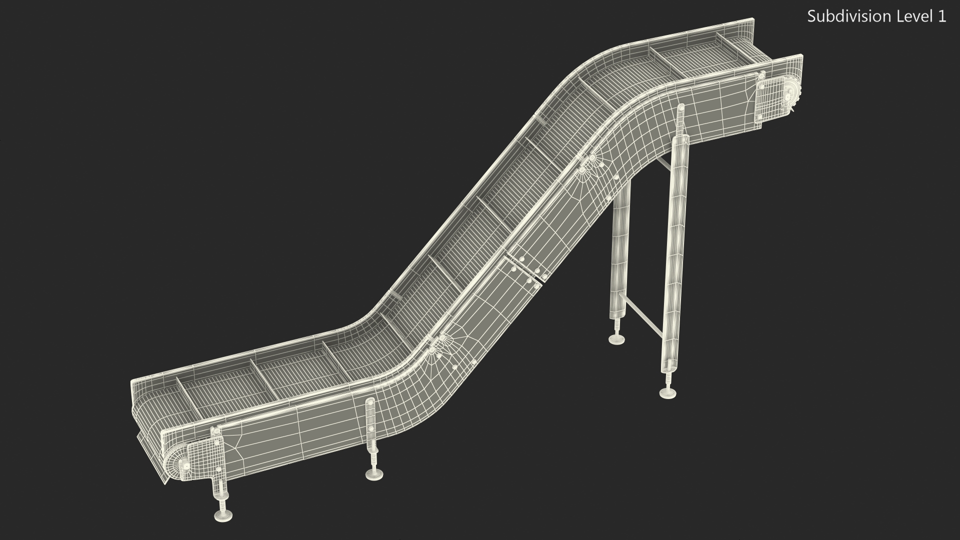 3D Incline Conveyor Rigged model