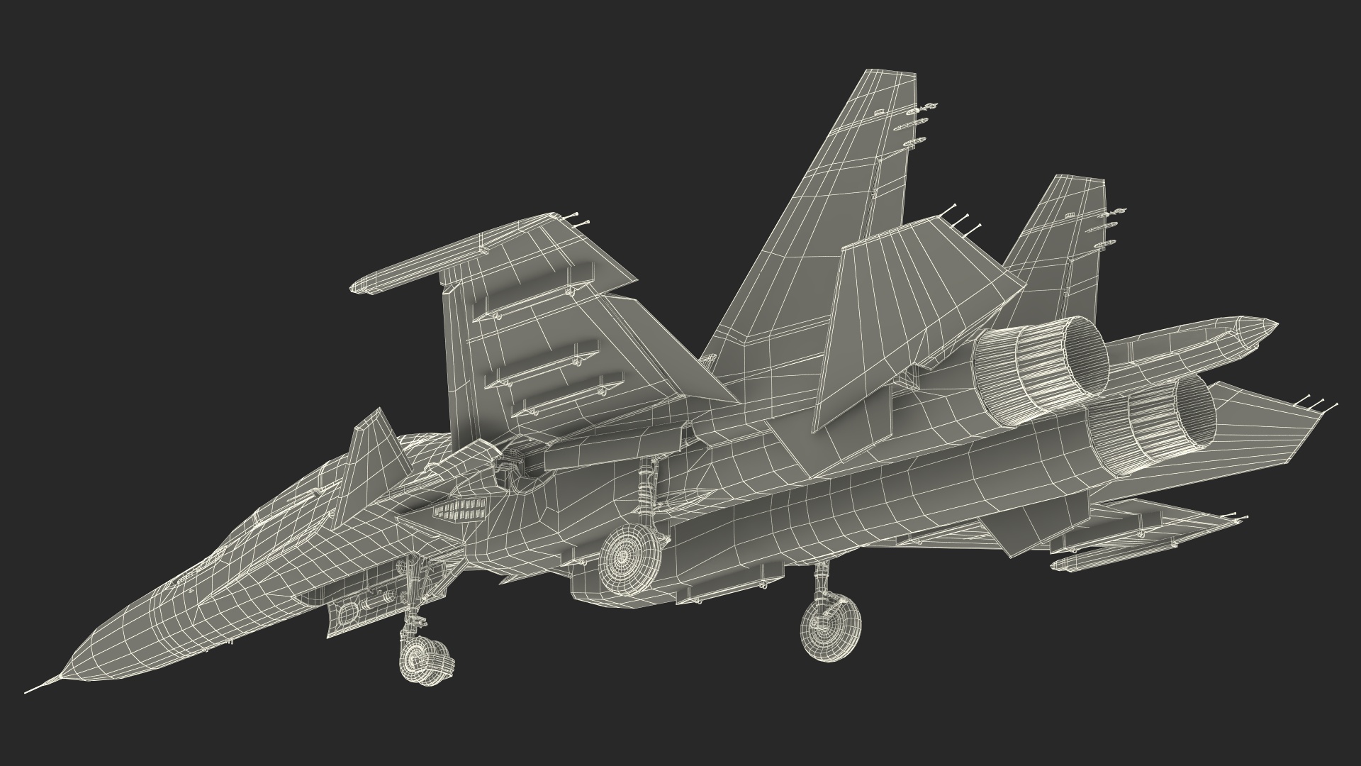 3D Su-30 Rigged for Maya