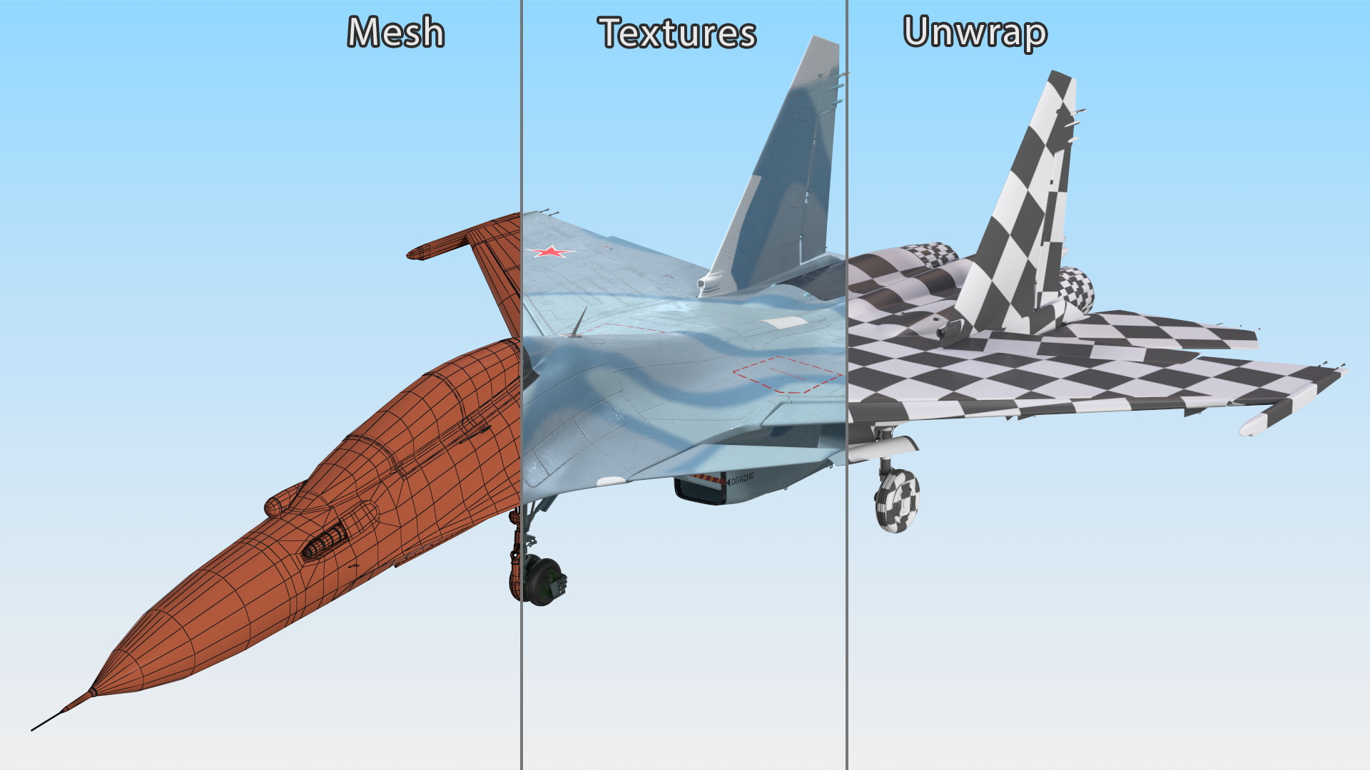 Su-30 Rigged 3D