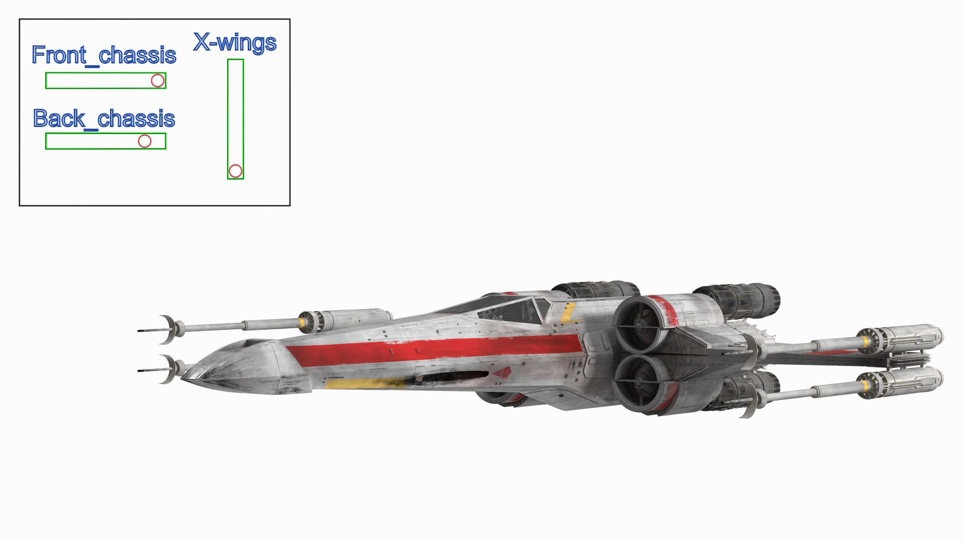 T65 X-Wing Starfighter Rigged 3D model