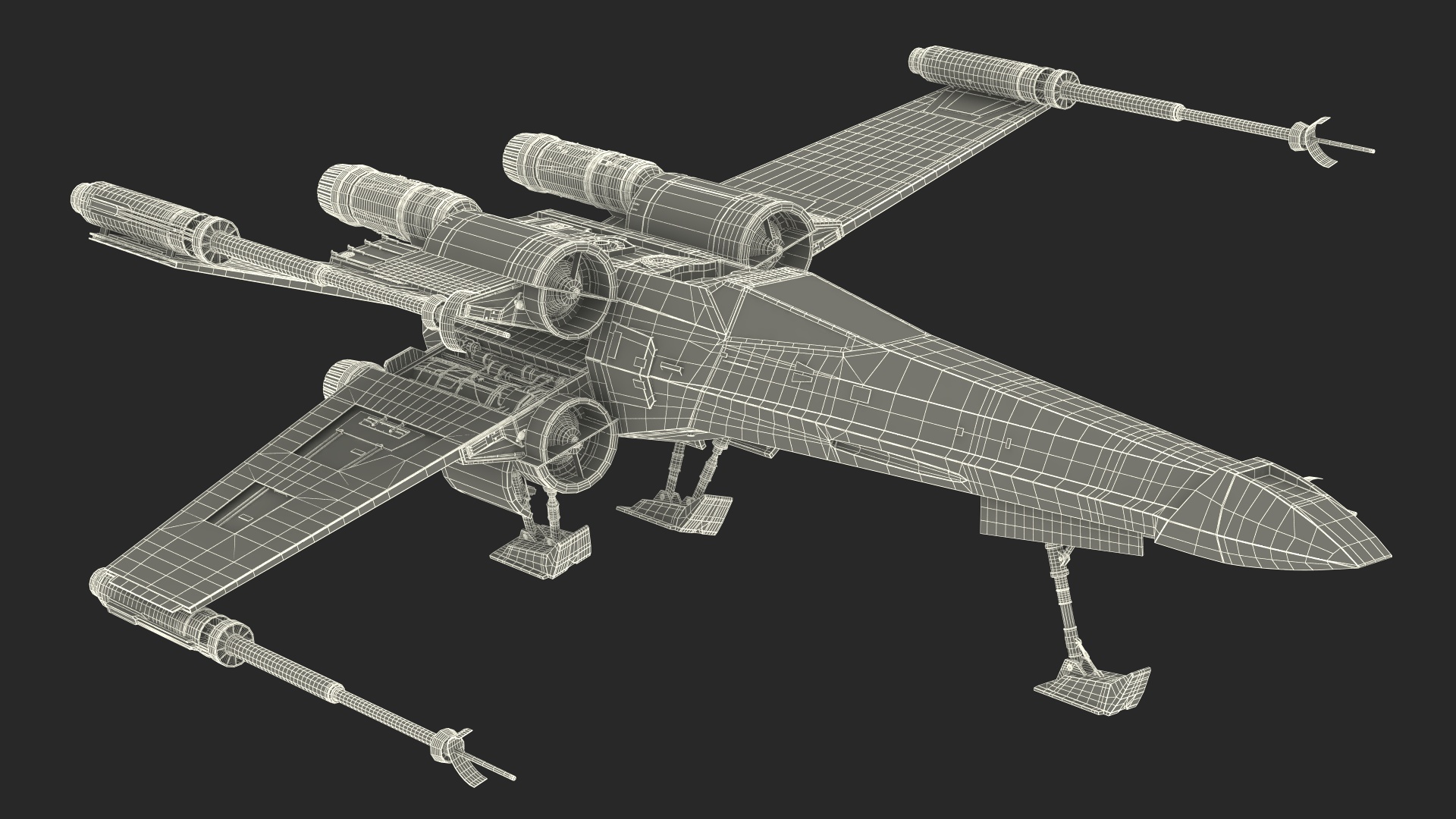 T65 X-Wing Starfighter Rigged 3D model