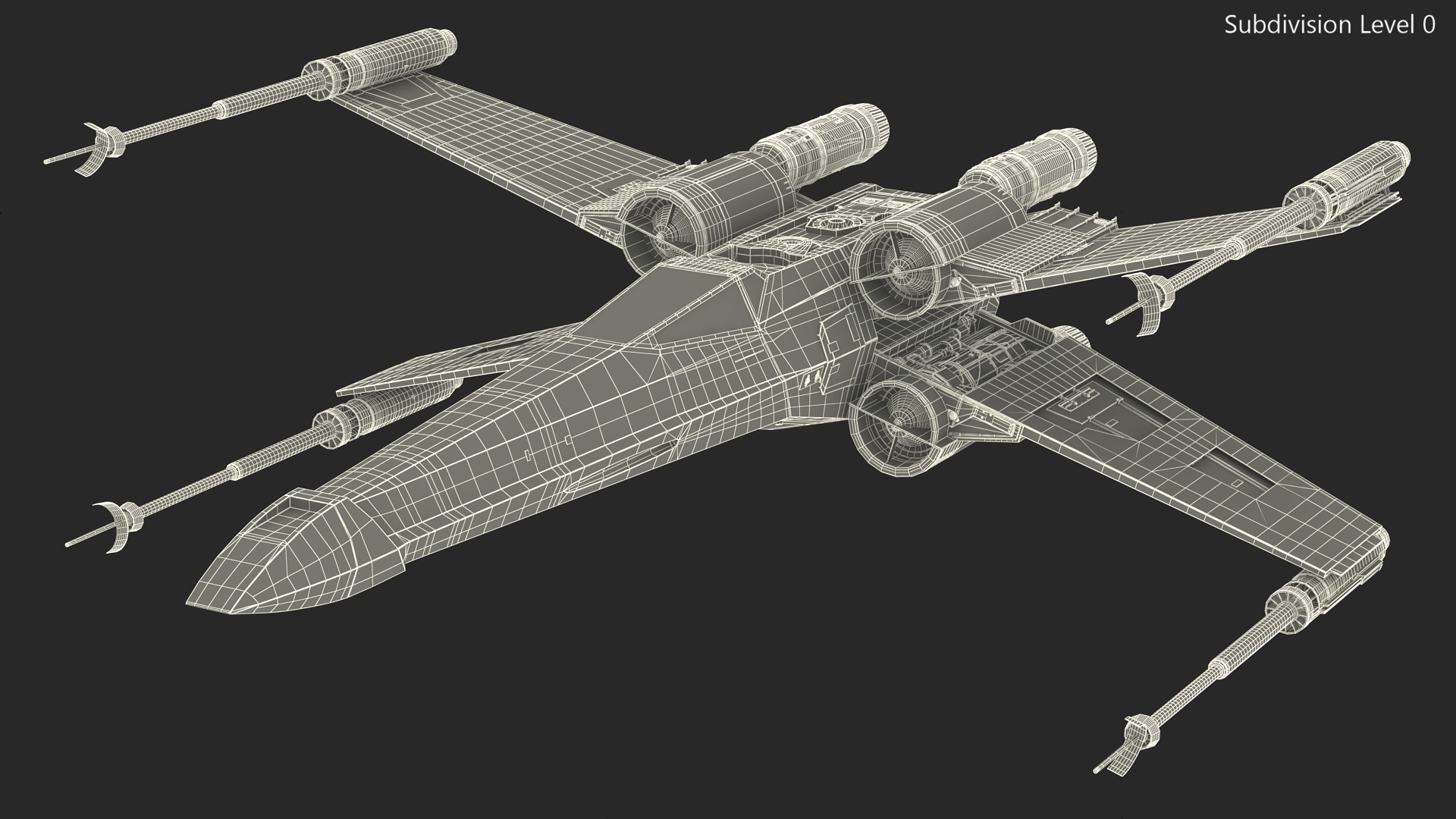 T65 X-Wing Starfighter Rigged 3D model