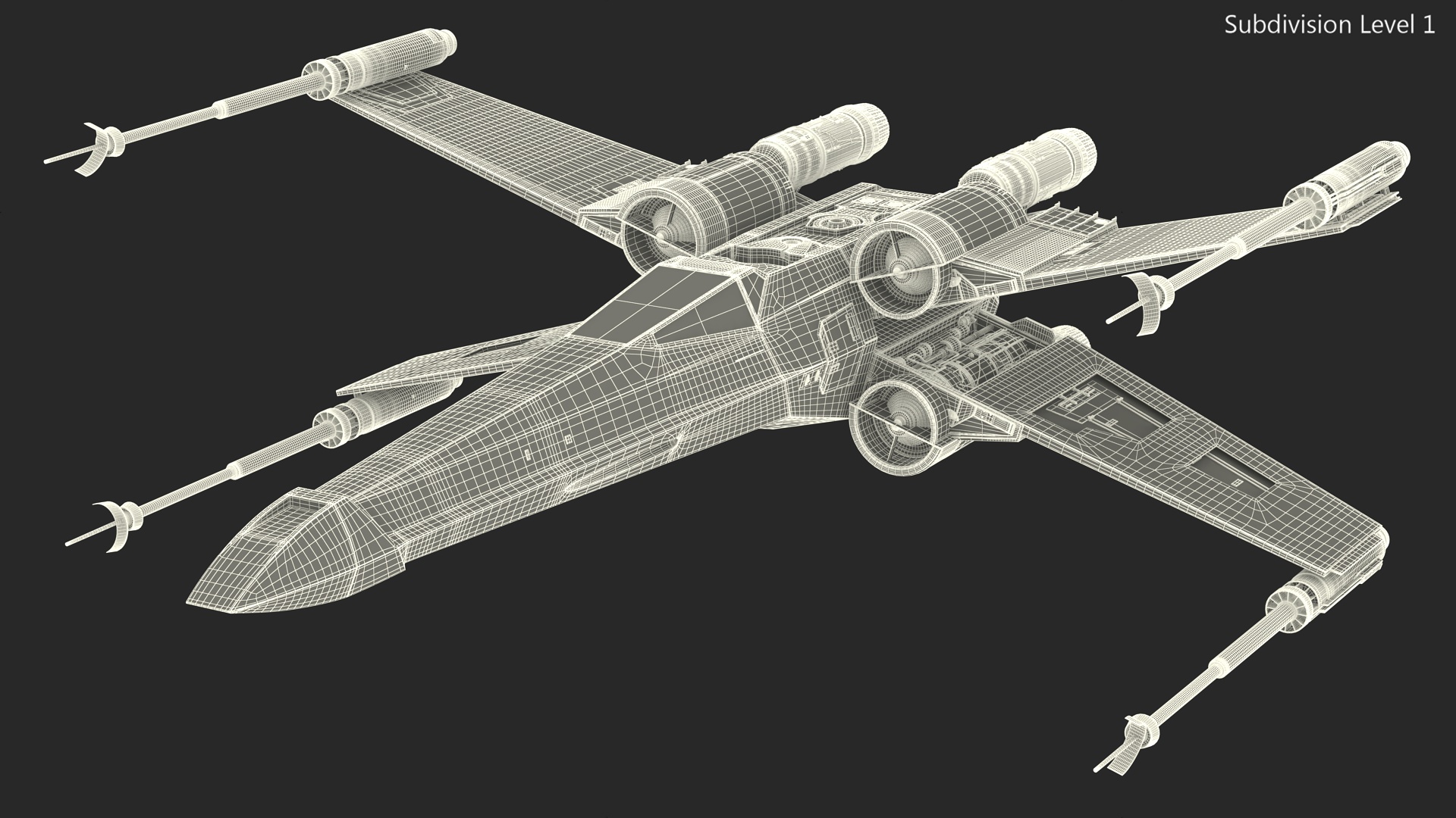 T65 X-Wing Starfighter Rigged 3D model