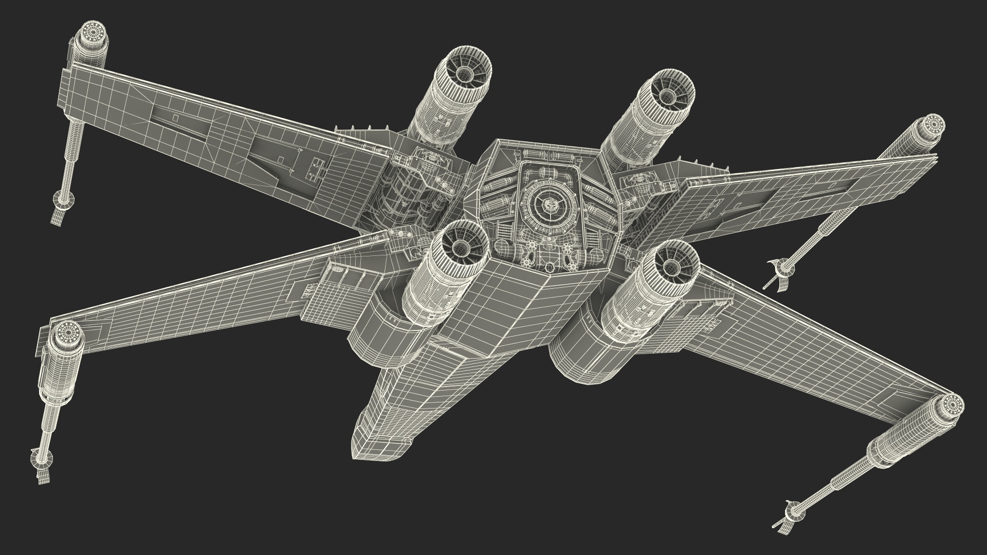 T65 X-Wing Starfighter Rigged 3D model