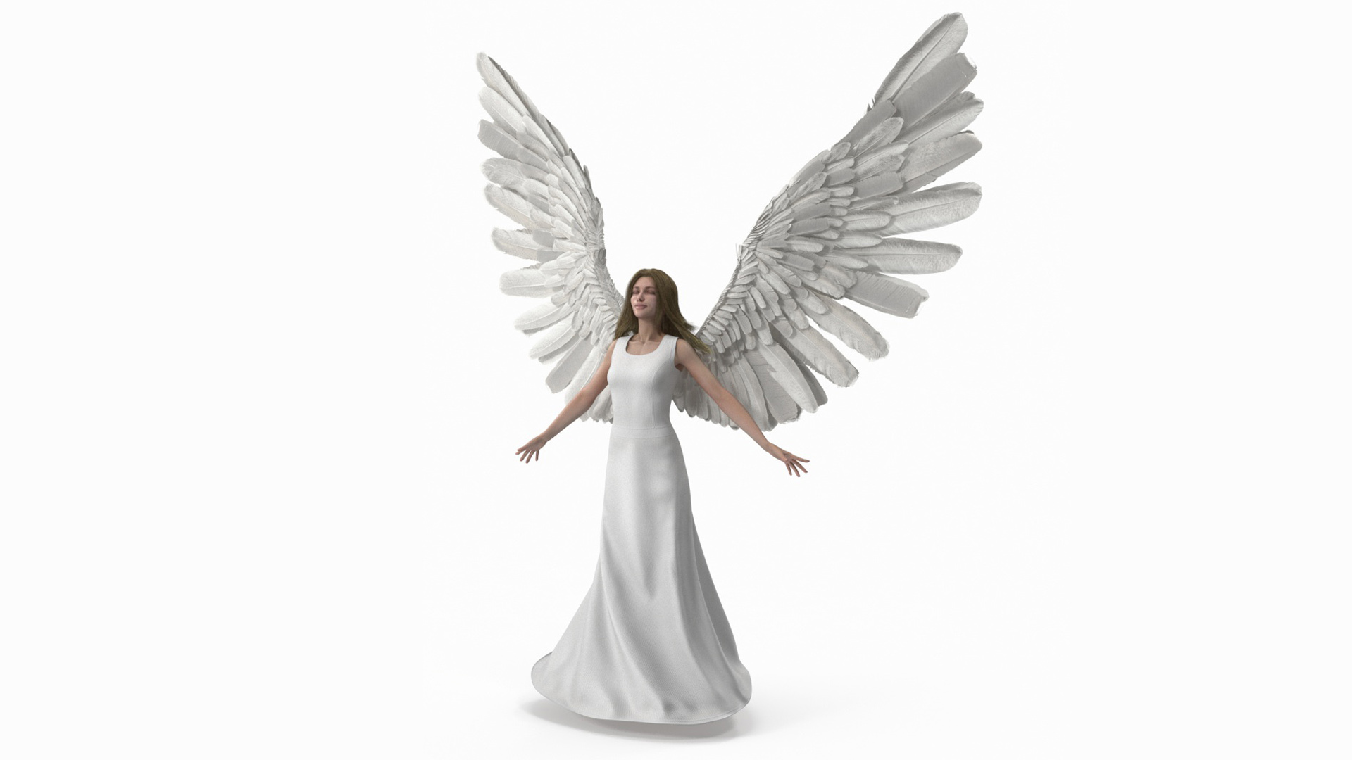 3D Blue Eyed Female Blonde Angel Rigged