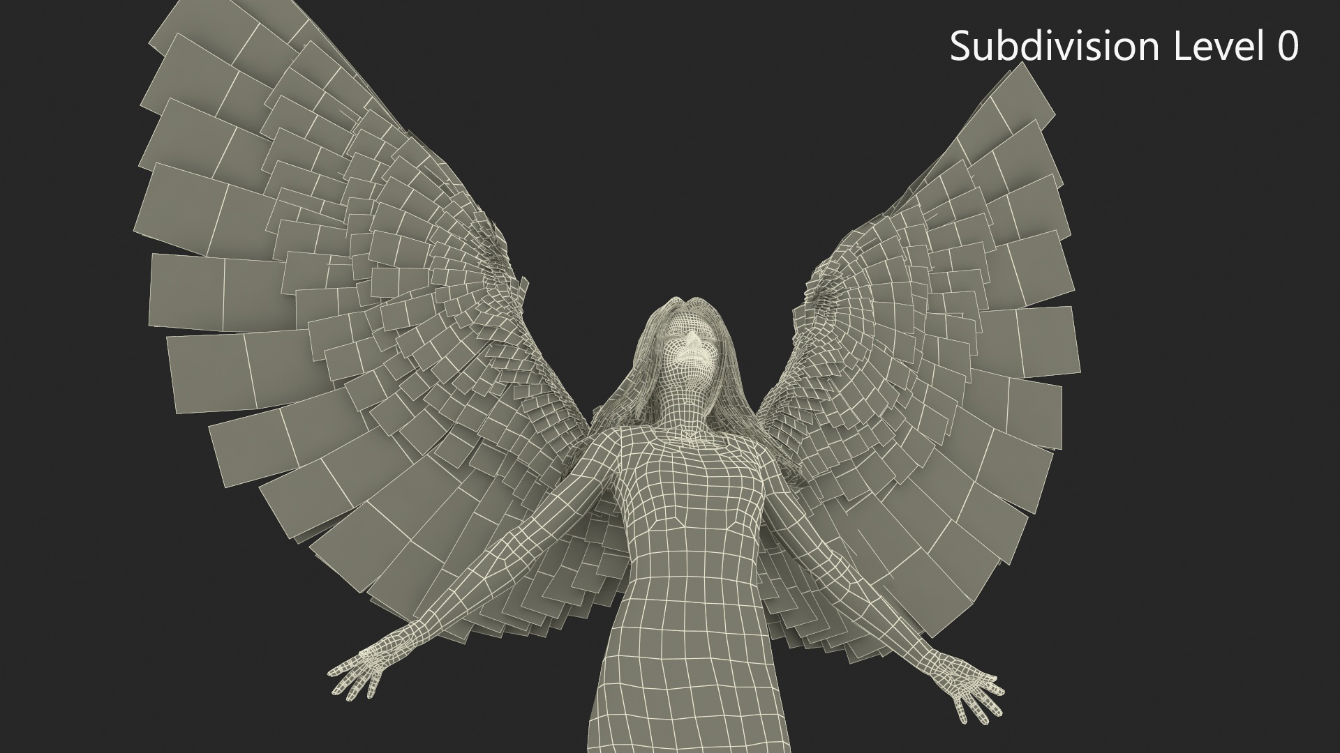 3D Blue Eyed Female Blonde Angel Rigged