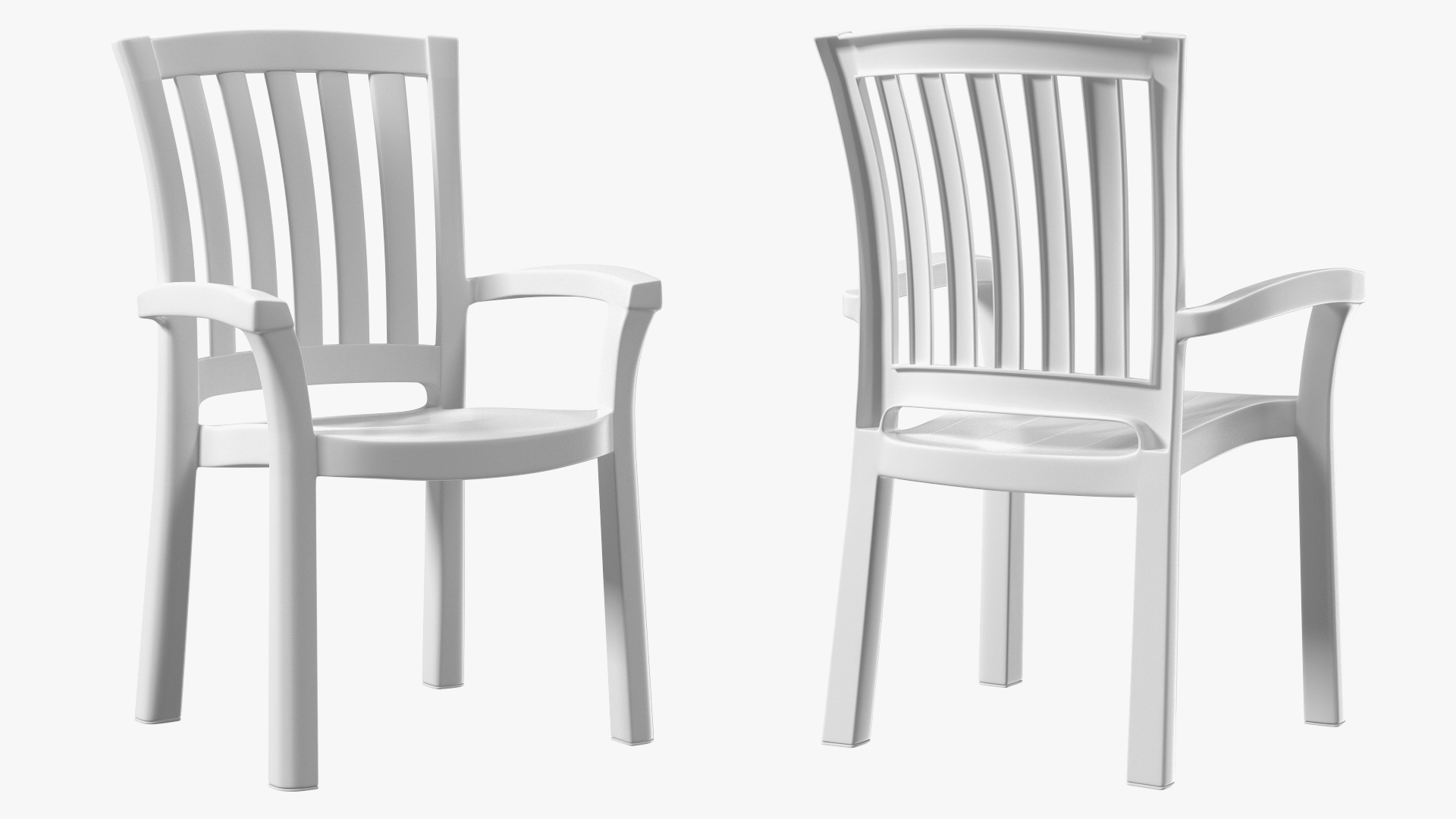 Plastic Armchair White 3D