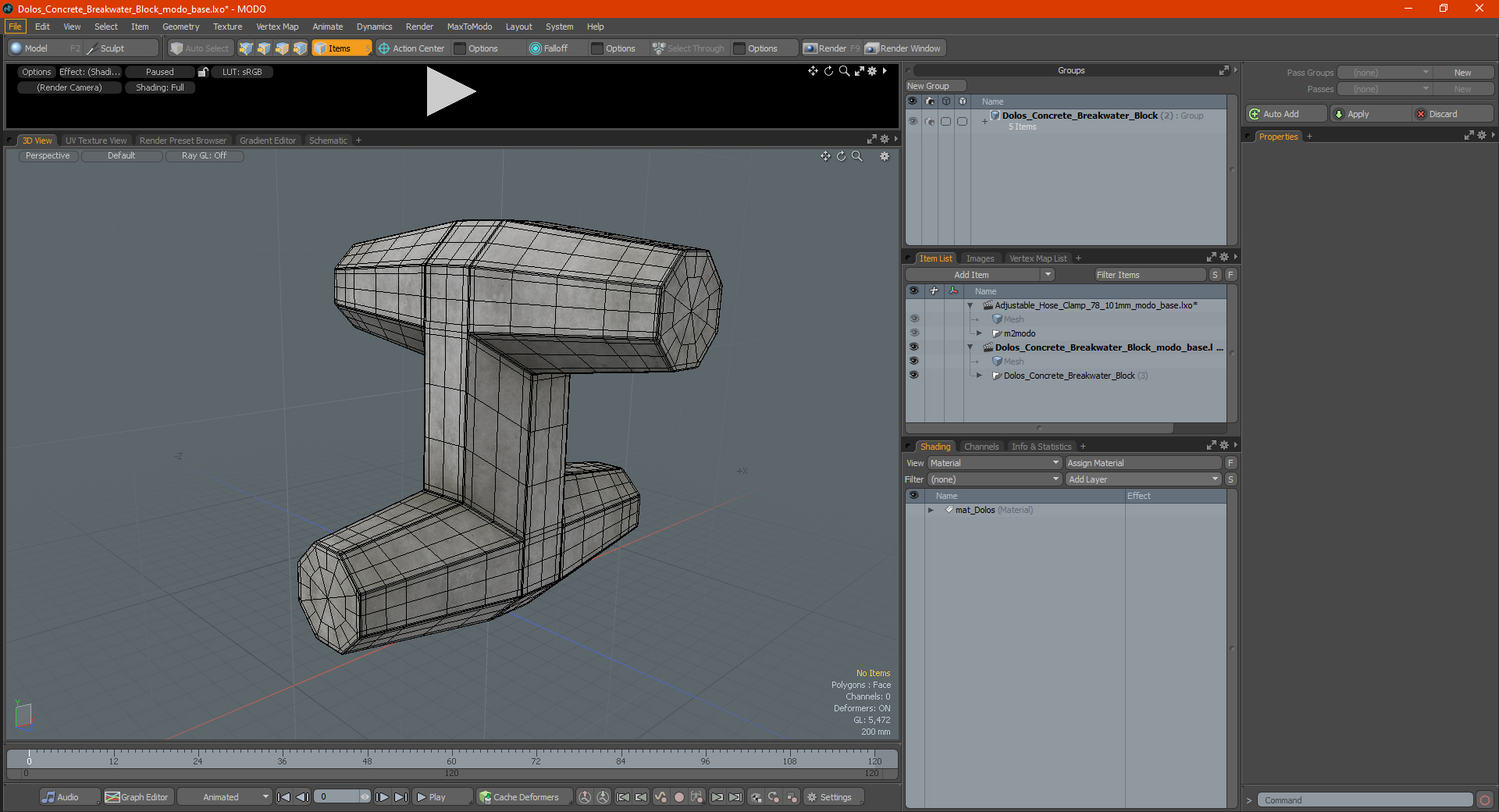 3D Dolos Concrete Breakwater Block