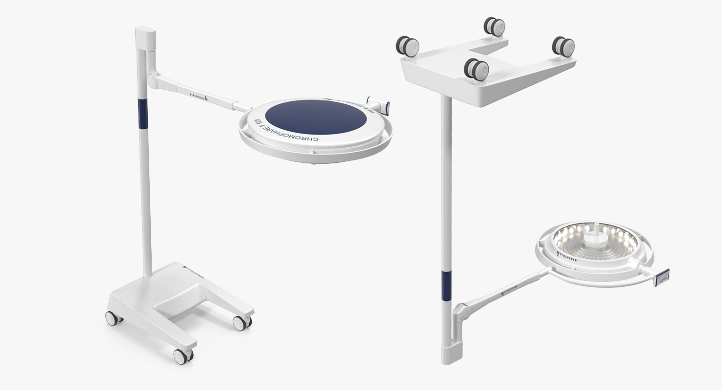 3D Berchtold Chromophare Surgical Light Head Rigged model