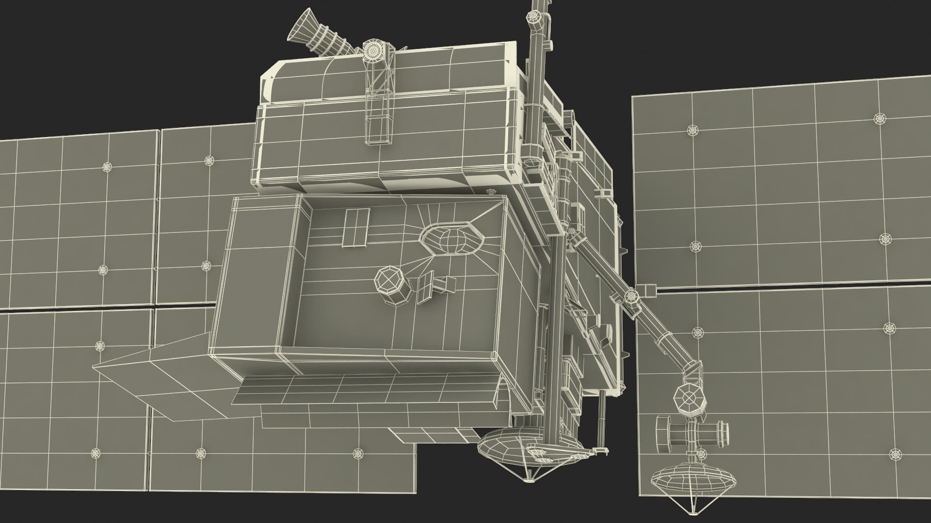 Space Satellite Equipped with Solar Panels 3D