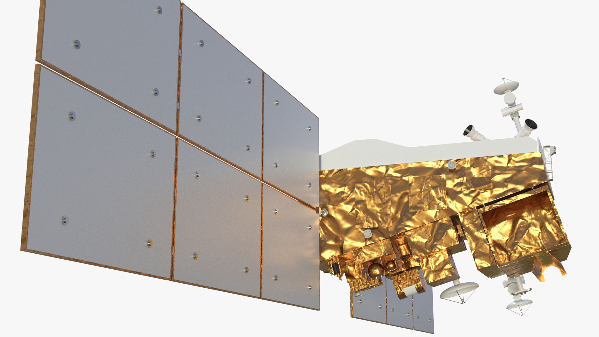 Space Satellite Equipped with Solar Panels 3D