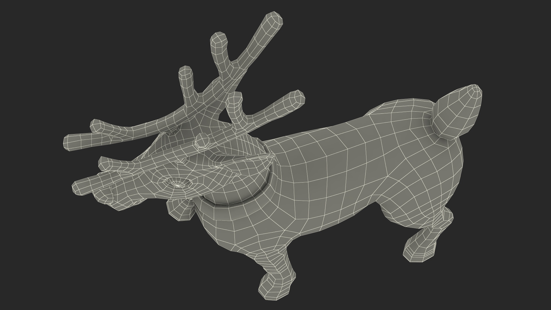 Cartoon Christmas Deer Rigged 3D model