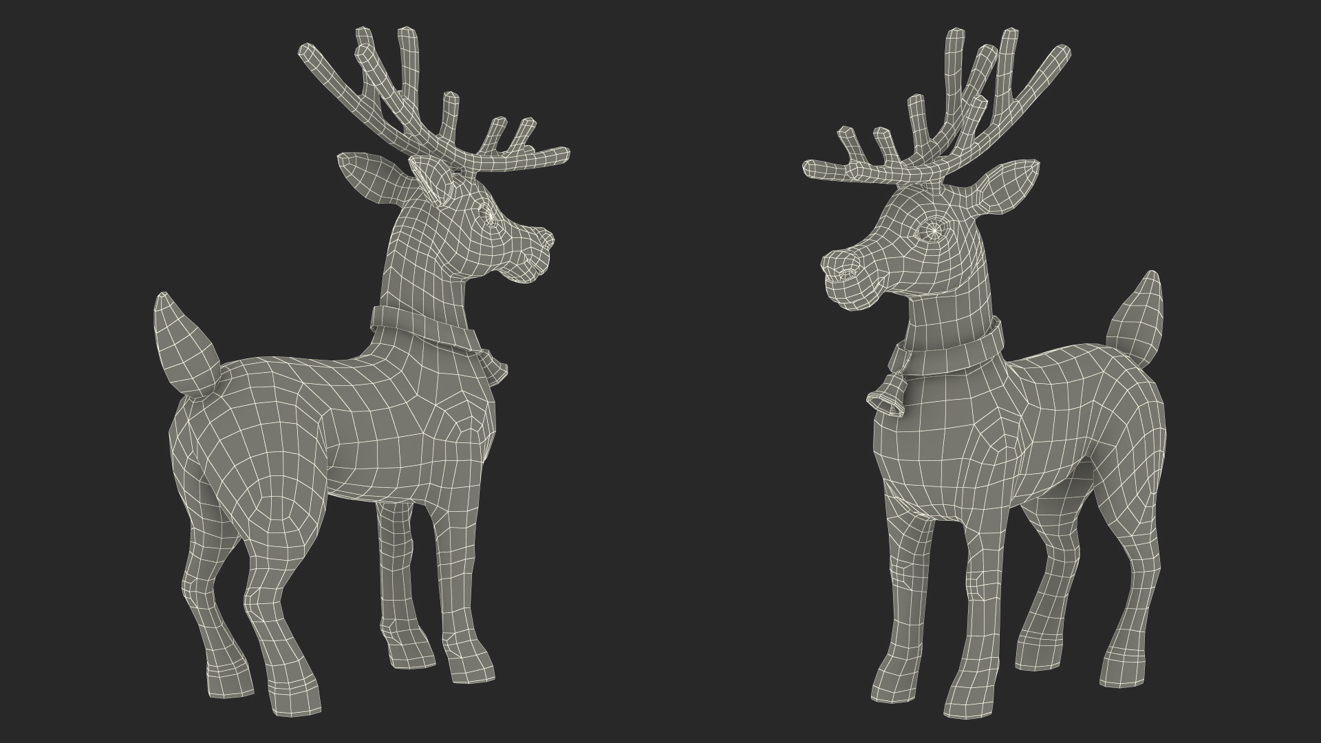 Cartoon Christmas Deer Rigged 3D model