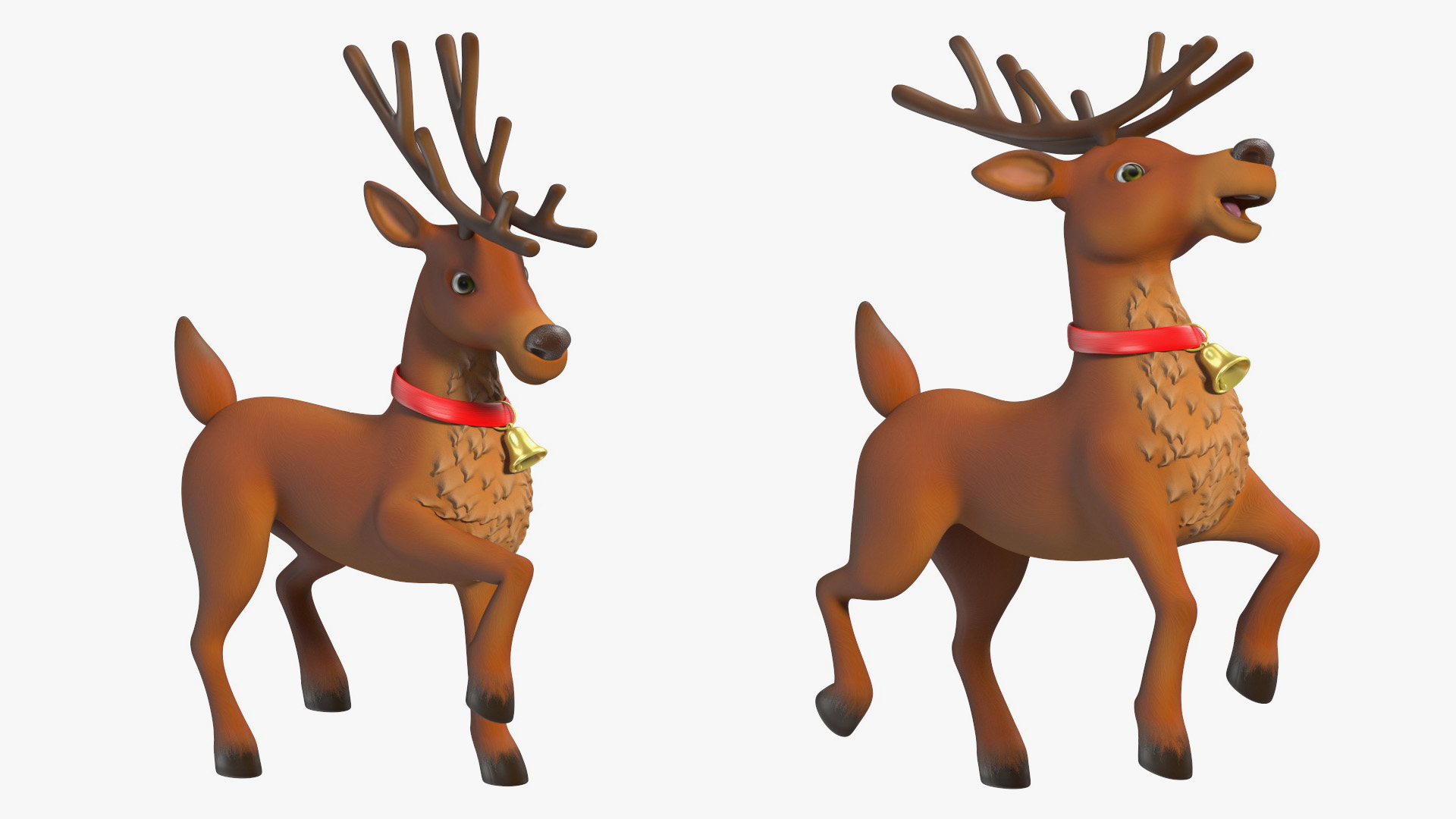 Cartoon Christmas Deer Rigged 3D model