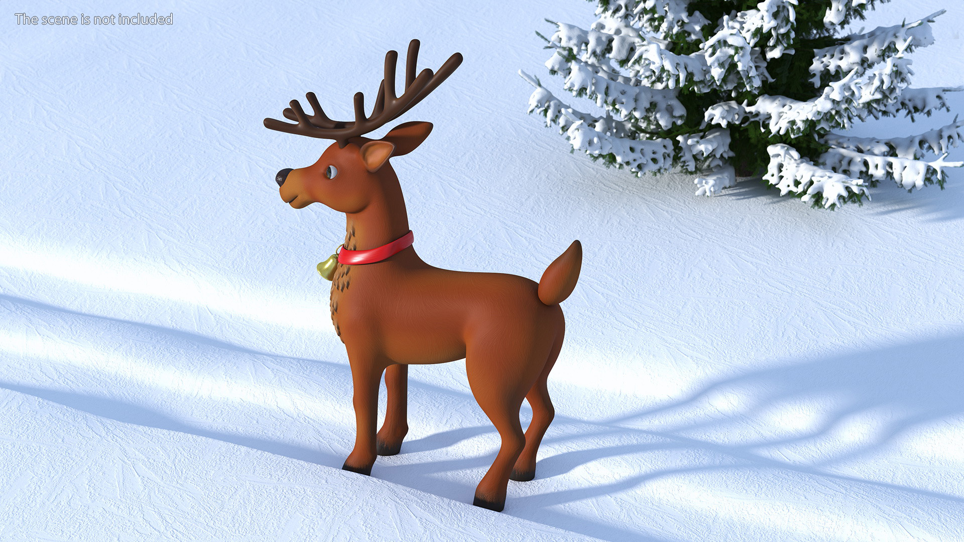 Cartoon Christmas Deer Rigged 3D model