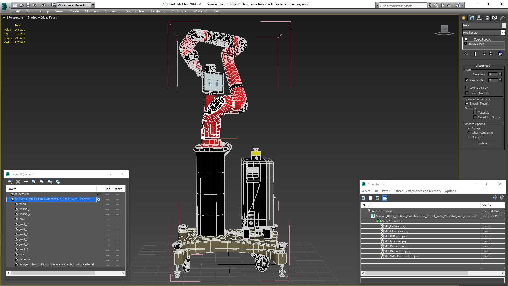 Sawyer Black Edition Collaborative Robot with Pedestal 3D model