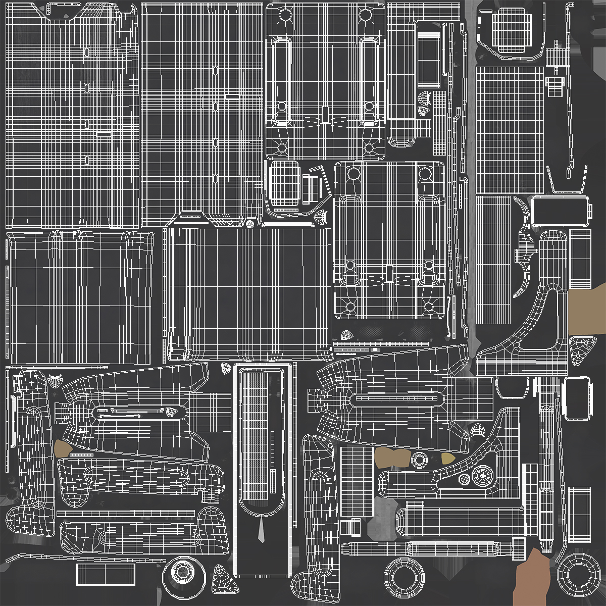 Submachine gun UZI SMG Rigged 3D model