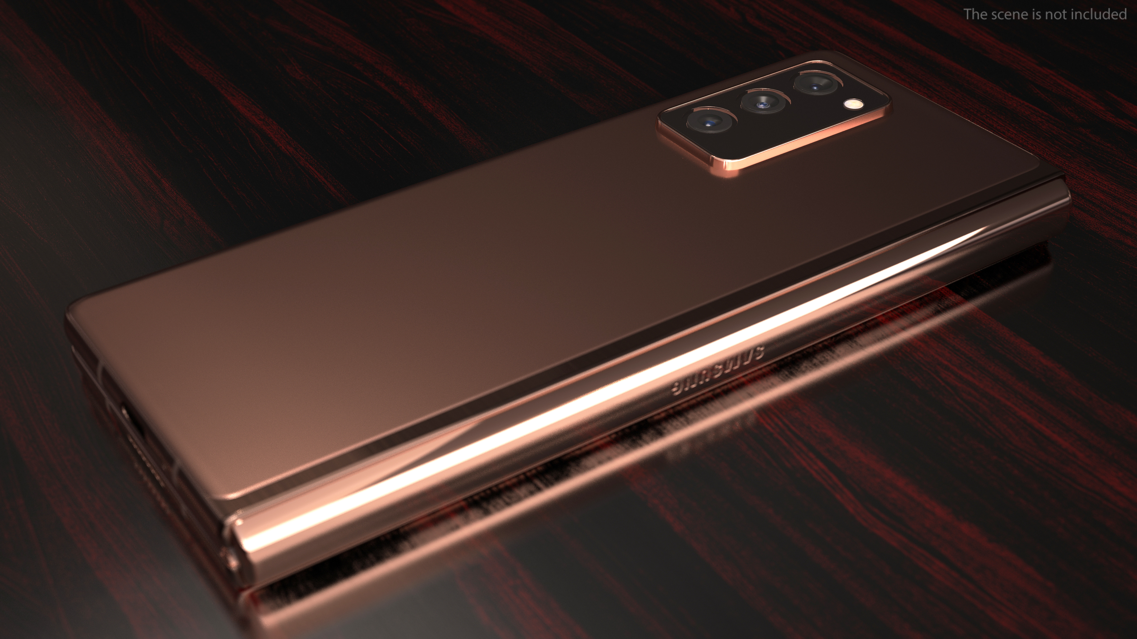 3D model Samsung Z Fold 2 Bronze Rigged