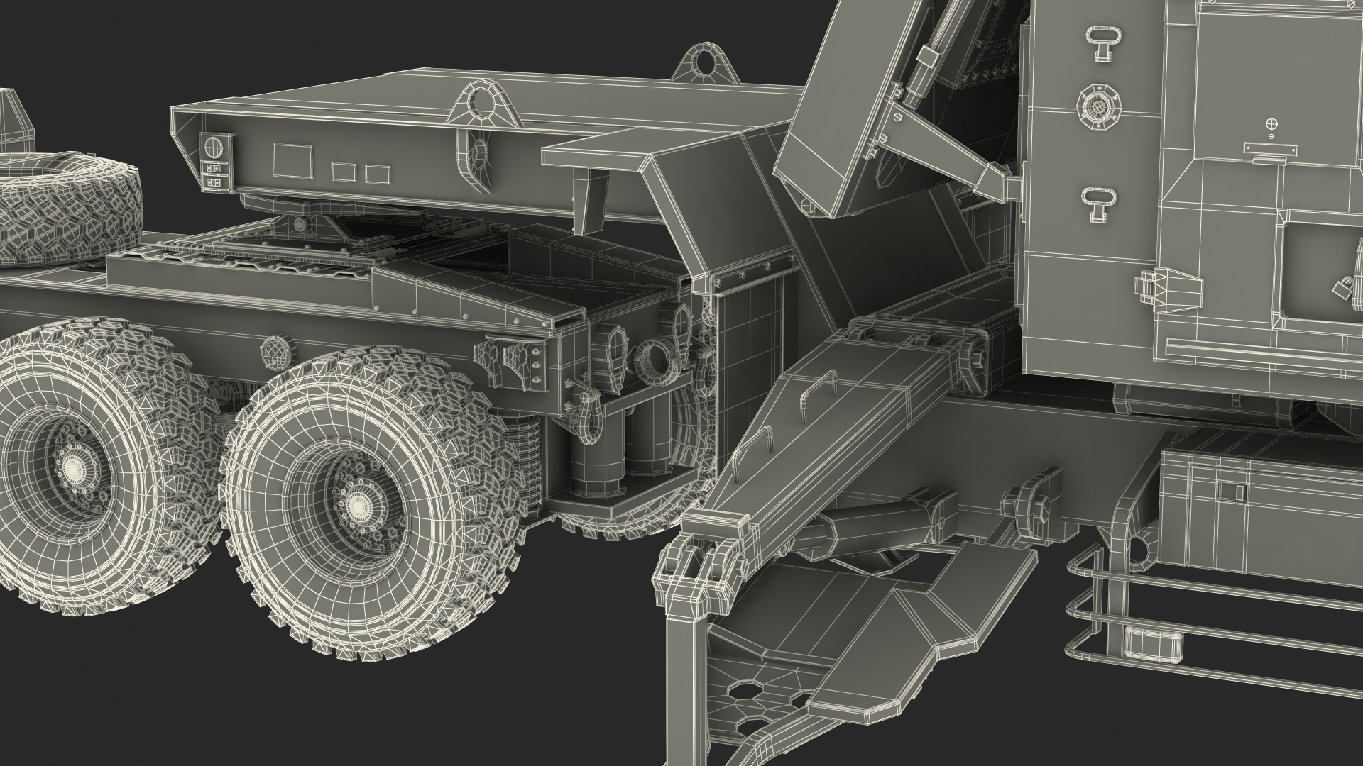 3D model HEMTT M985 with Patriot AN MPQ53 Radar Desert