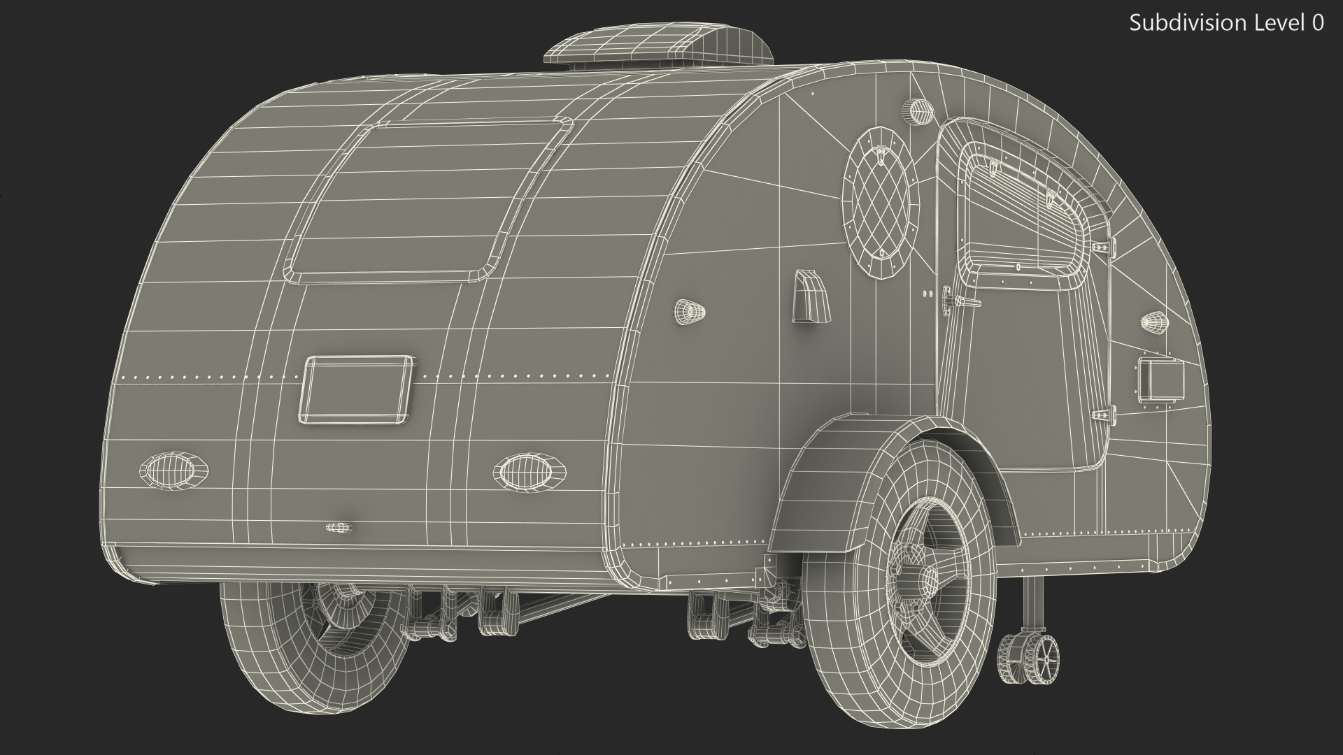 3D model Teardrop Camping Trailer Simple Interior