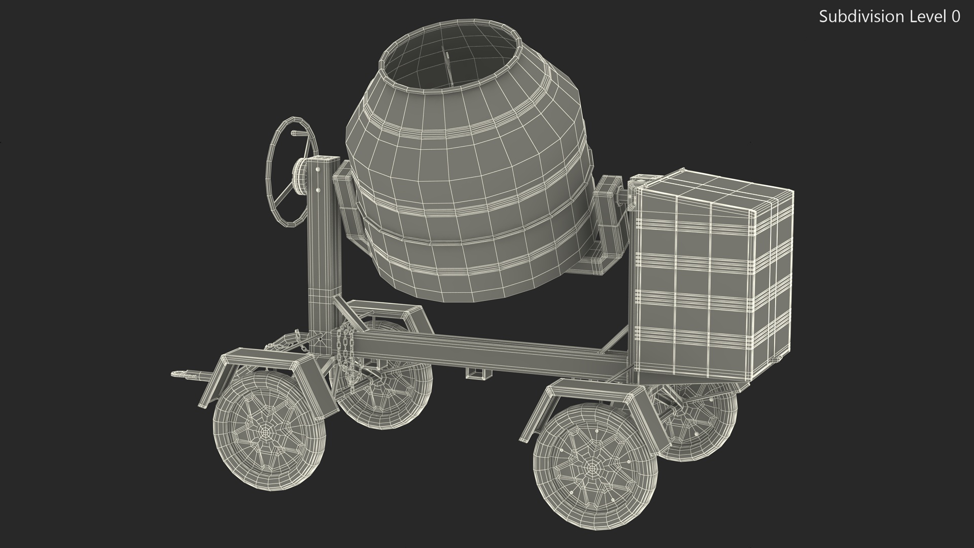 3D Electric Concrete Mixer model