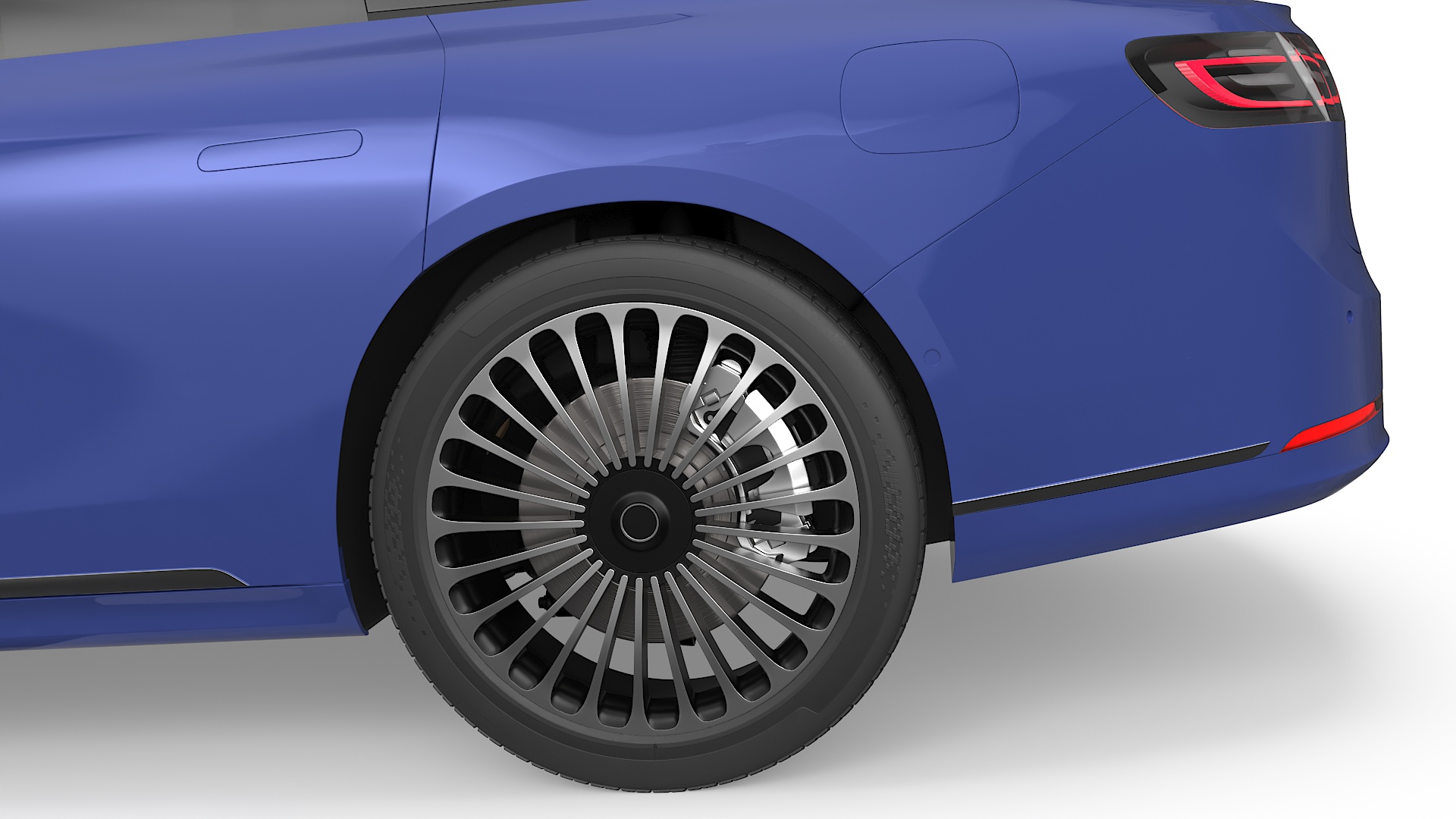 3D model Urban Electric Sedan Car Blue Simplified