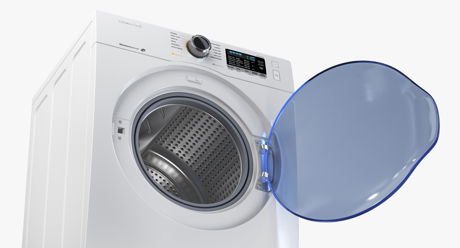 3D model Front Load Washing Machine and Dryer Samsung White